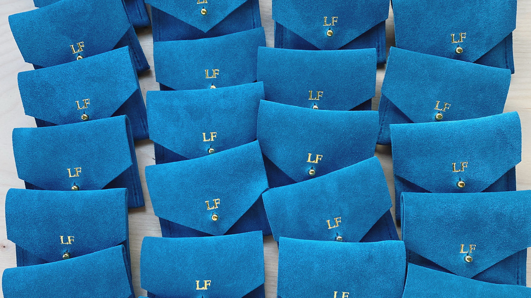 Suede Jewellery Pouches for London based jewellery brand