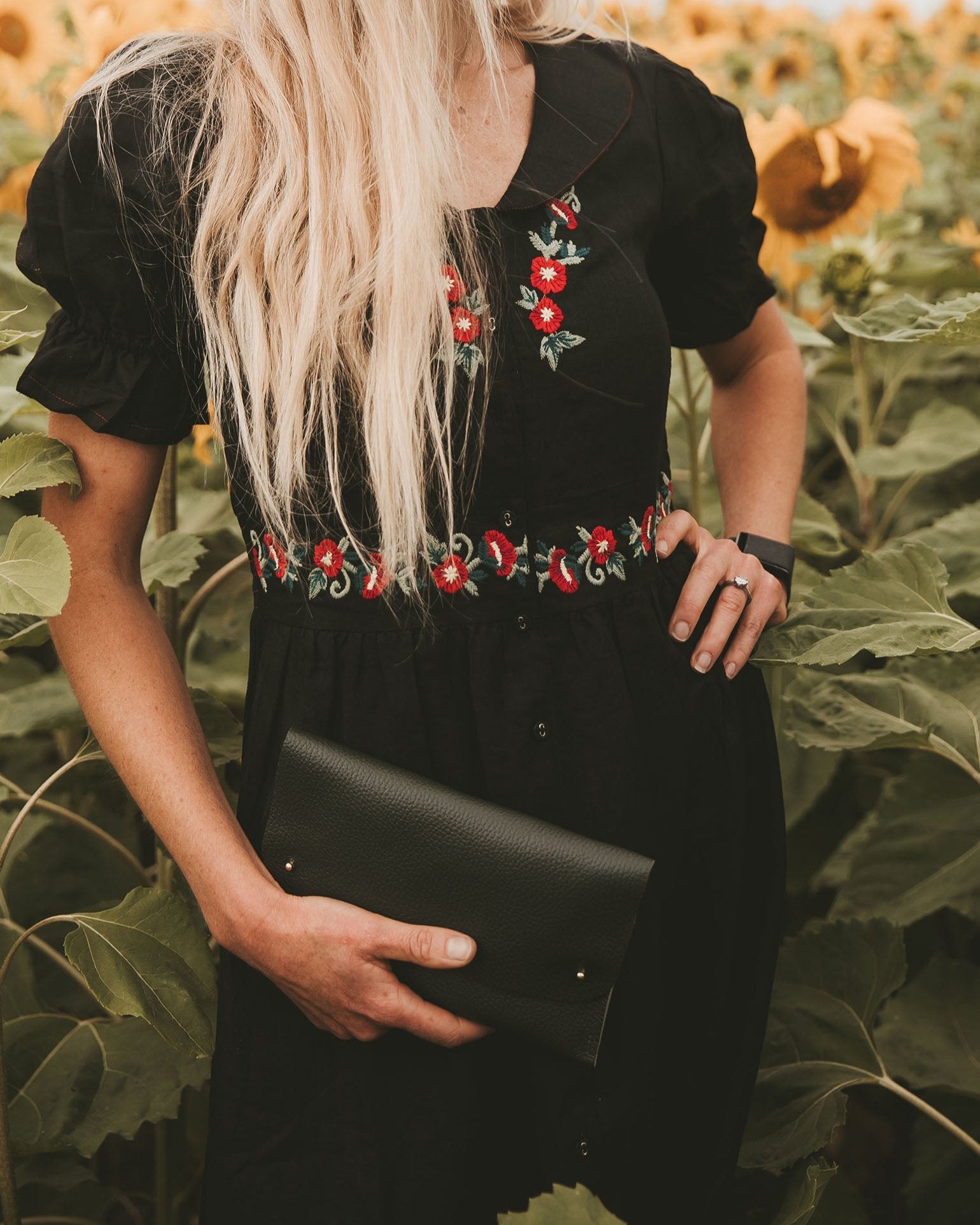 Dark Pine Green Clutch Bag