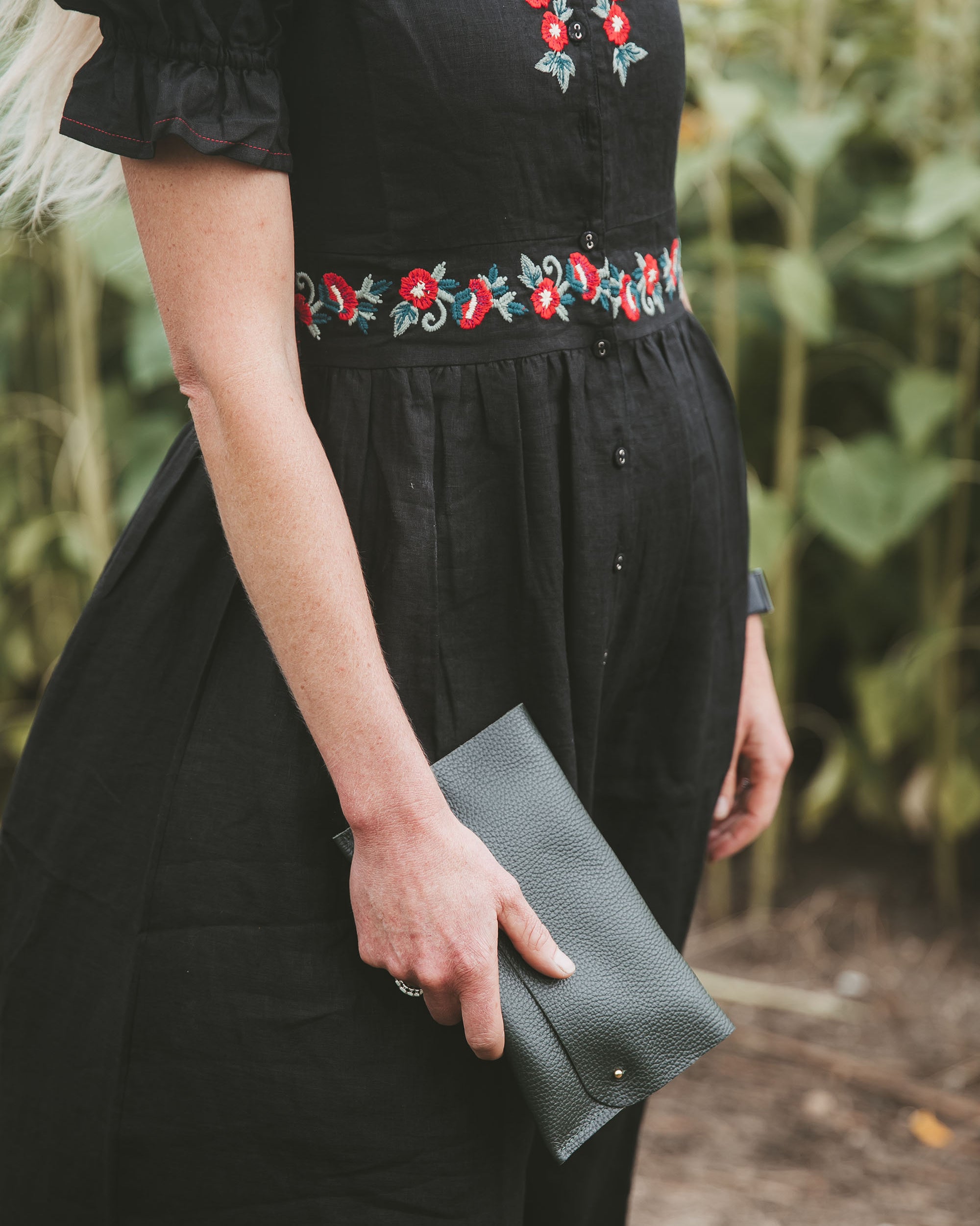 Dark Pine Green Clutch Bag