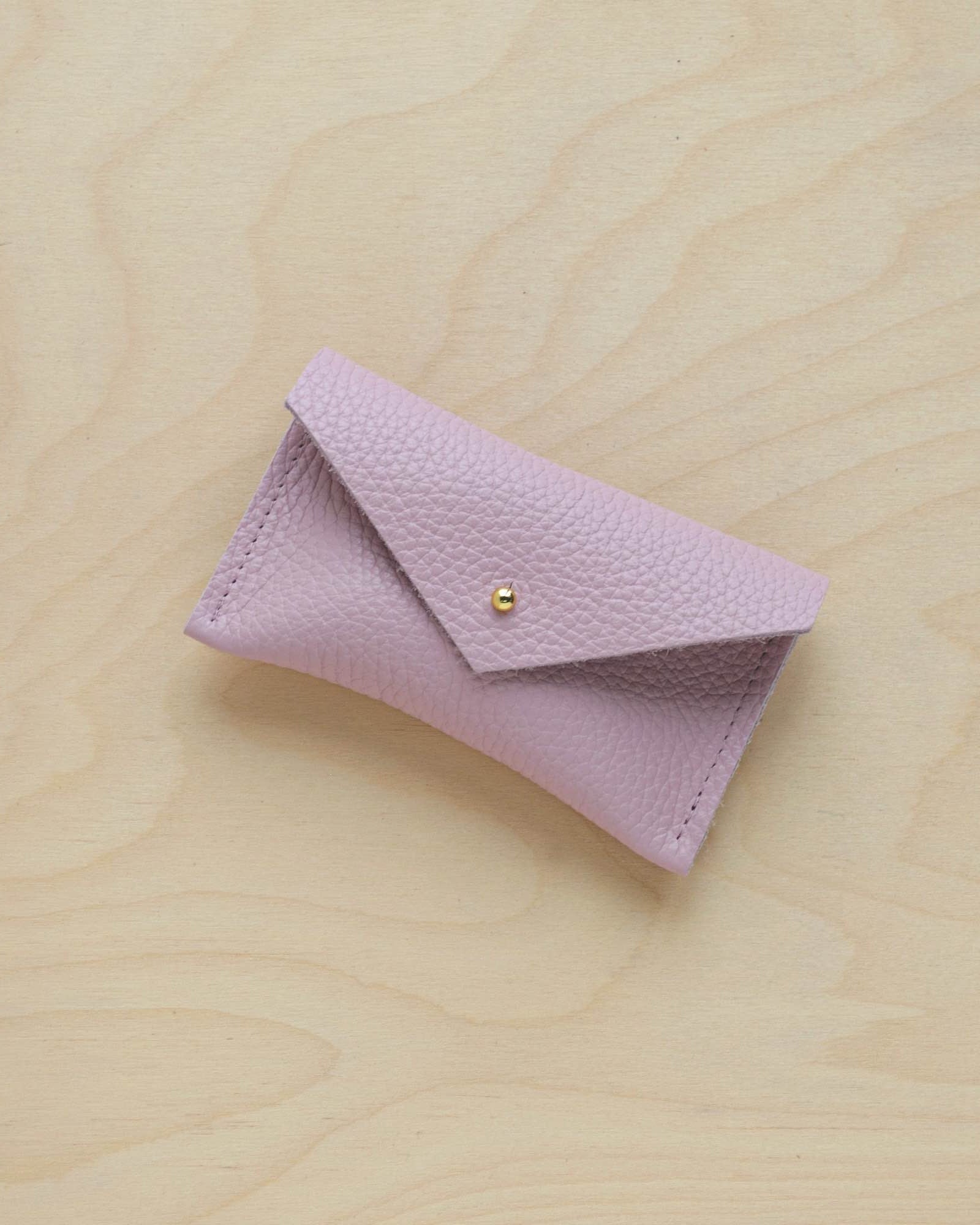Baby Pink leather card holder.