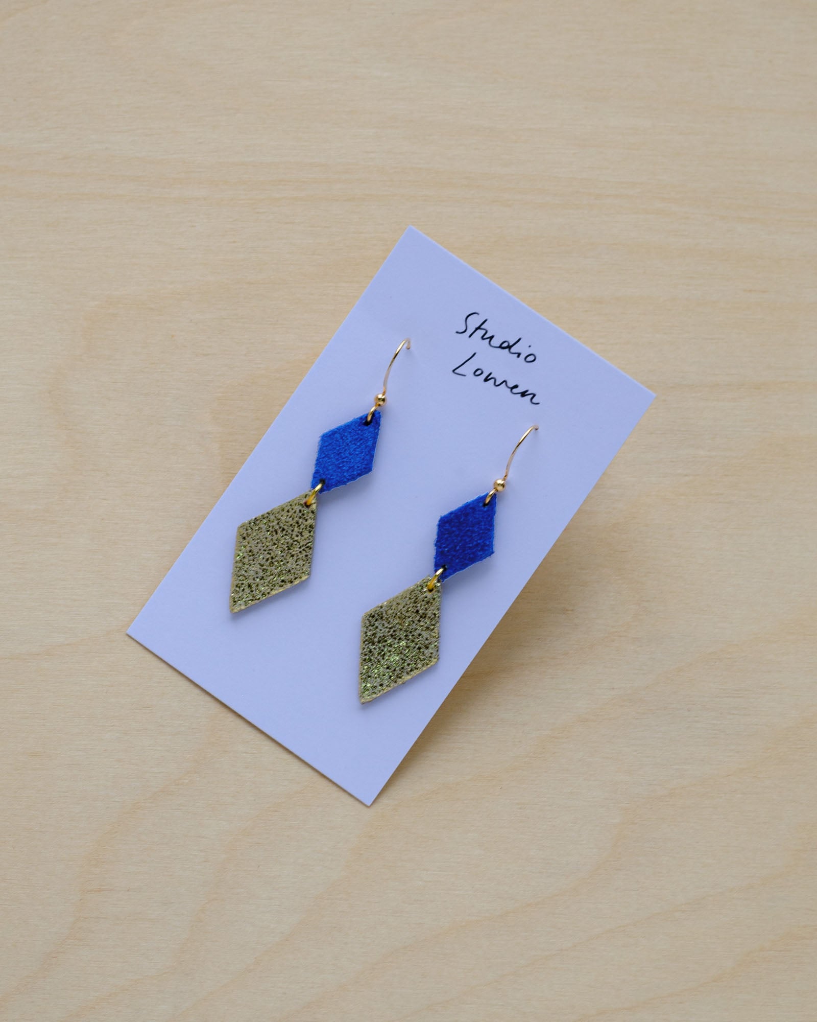 Sofie Dangle Earrings in Cobalt Blue