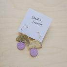 Sunrise hoop earrings in lilac leather
