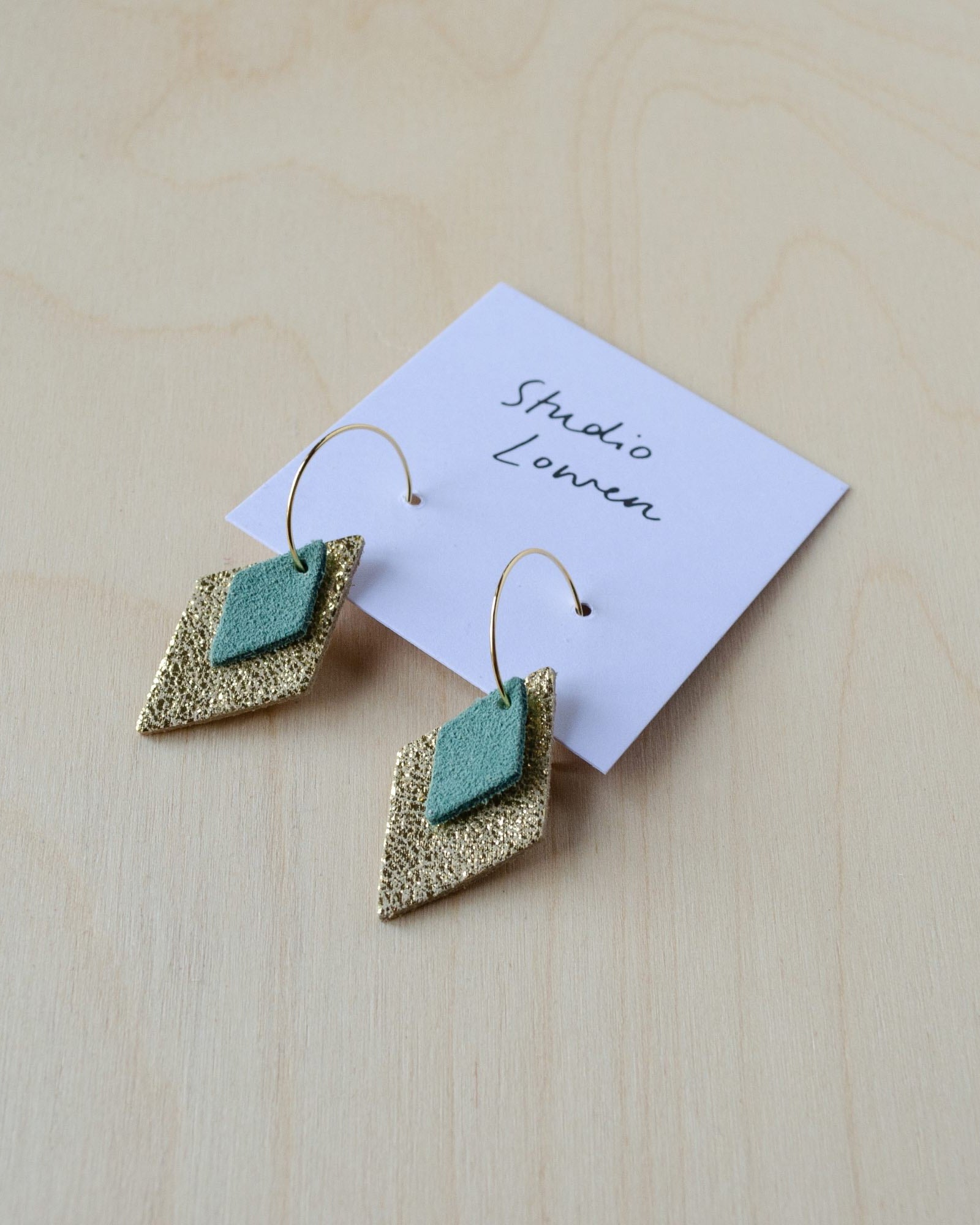 Bea Hoop Earrings in Mint Green