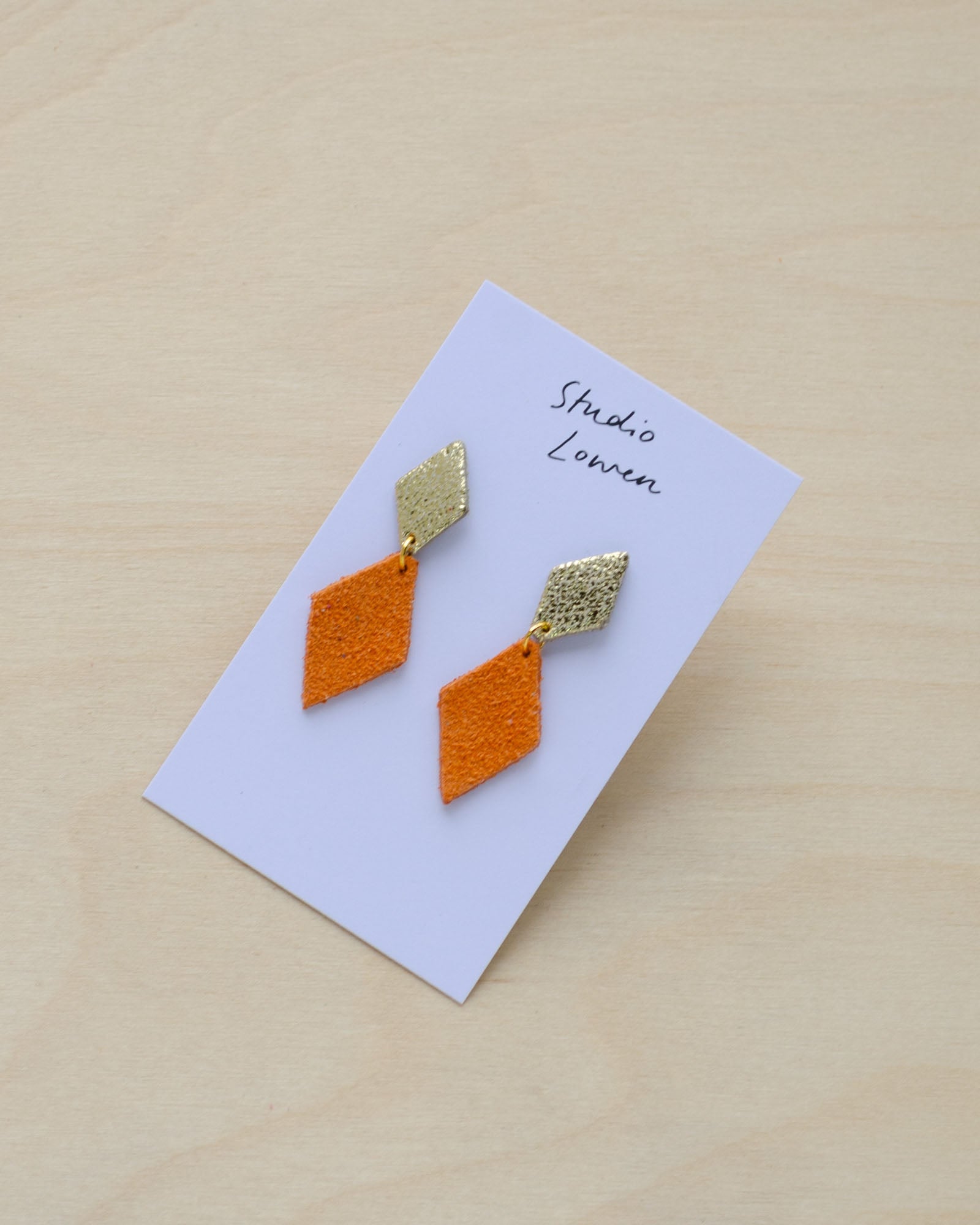 Alba Earrings in Shimmer Gold and Clementine Orange