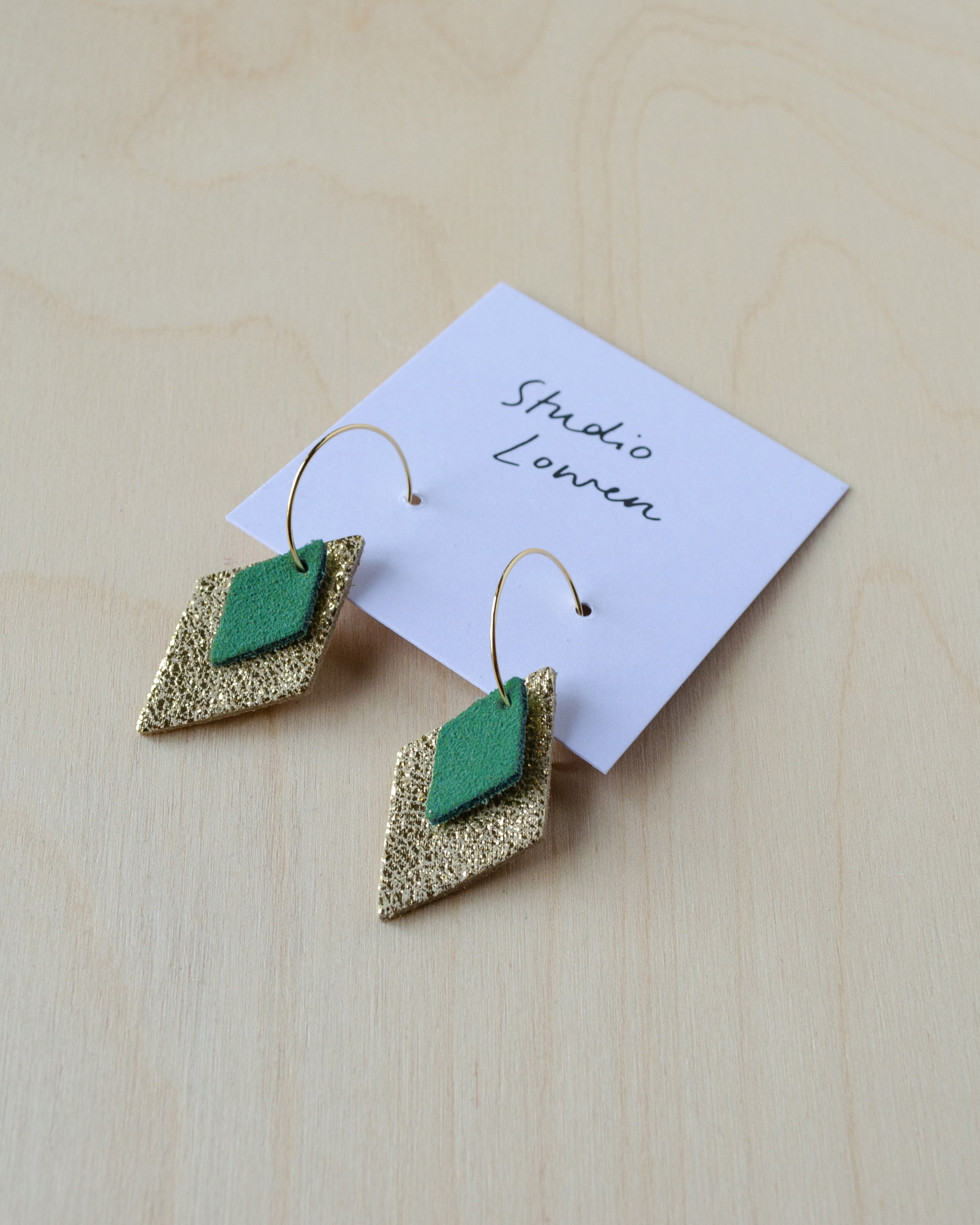 Bea Hoop Earrings in Jade Green