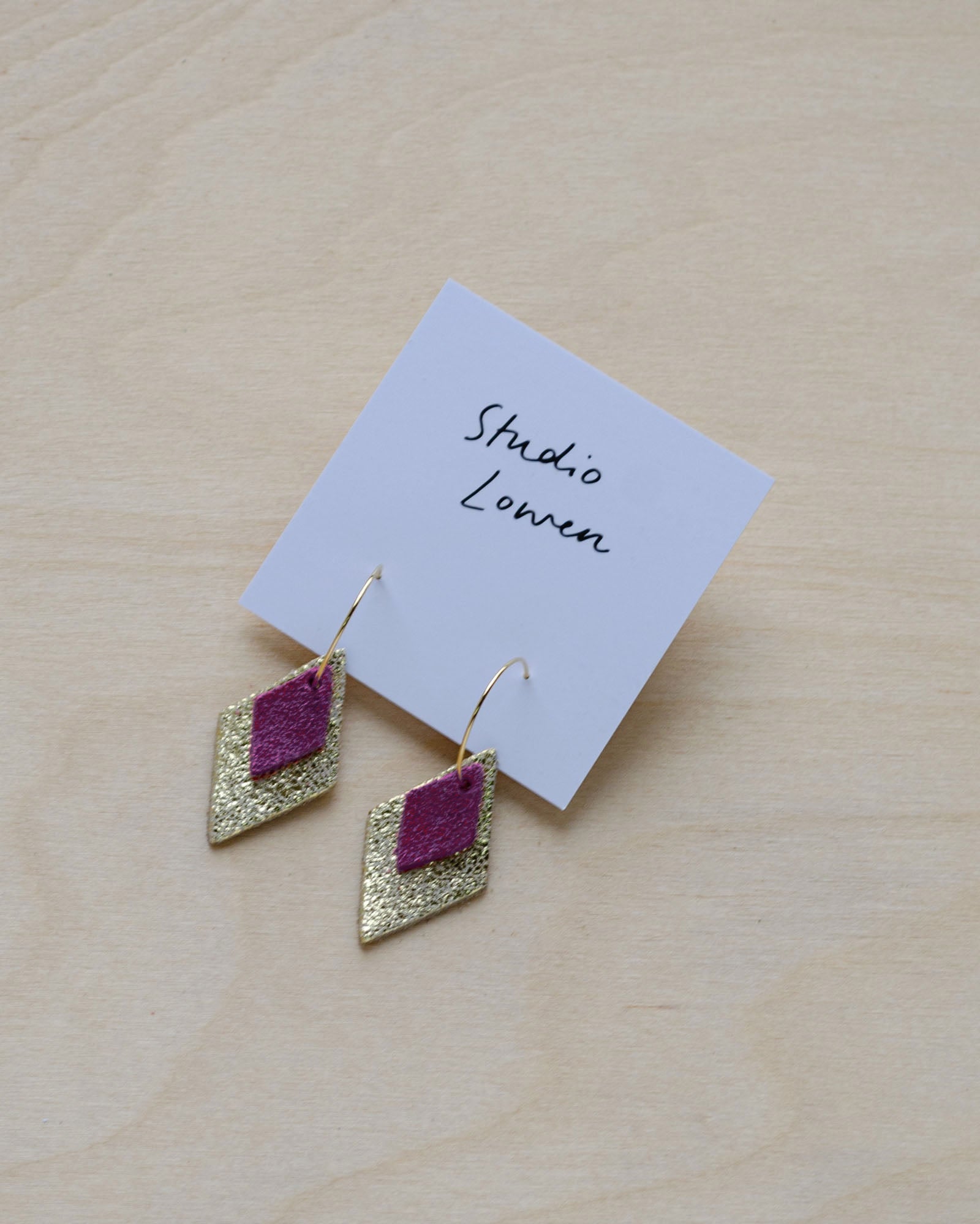 Bea Hoop Earrings in Plum Purple