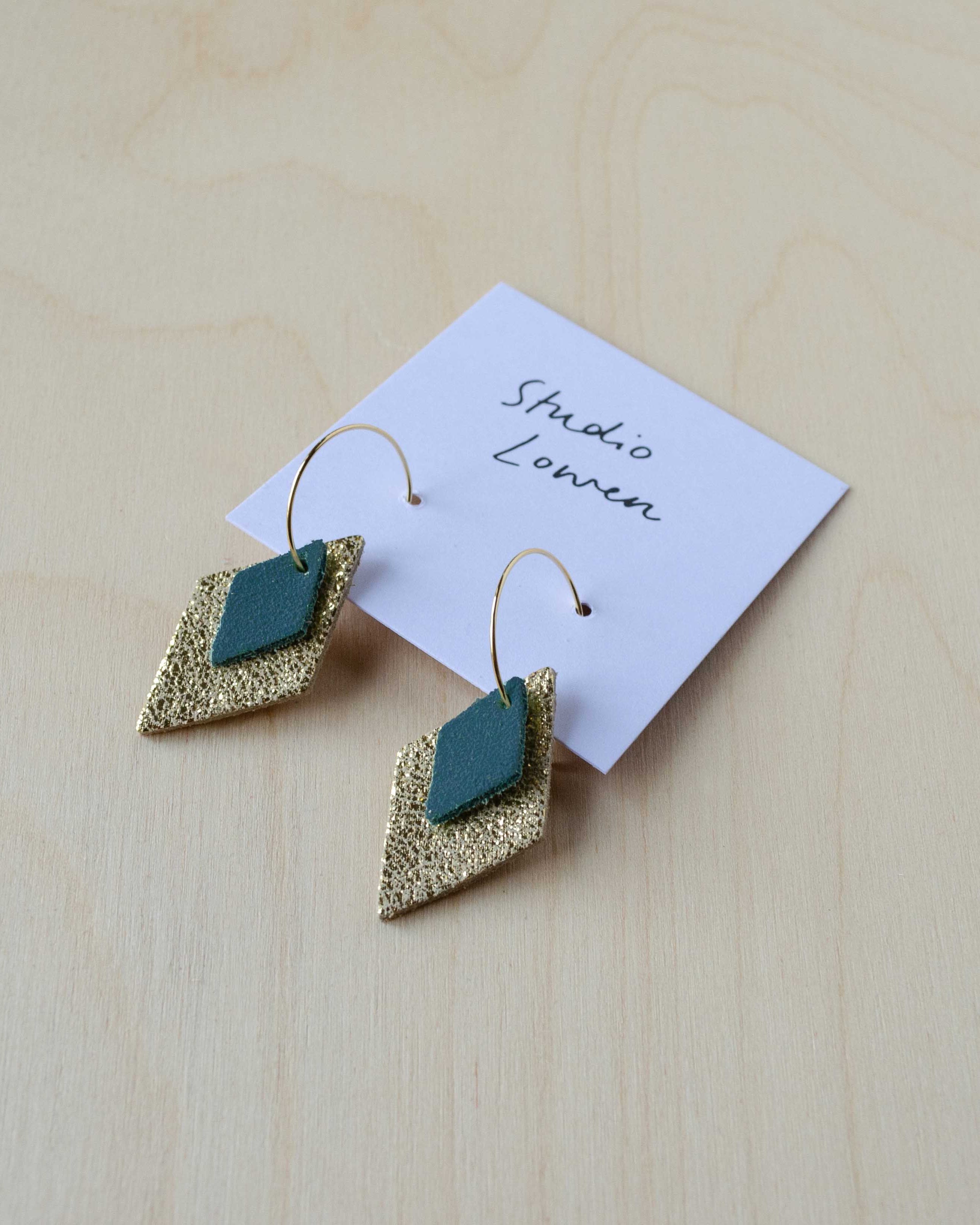 Bea Hoop Earrings in Teal