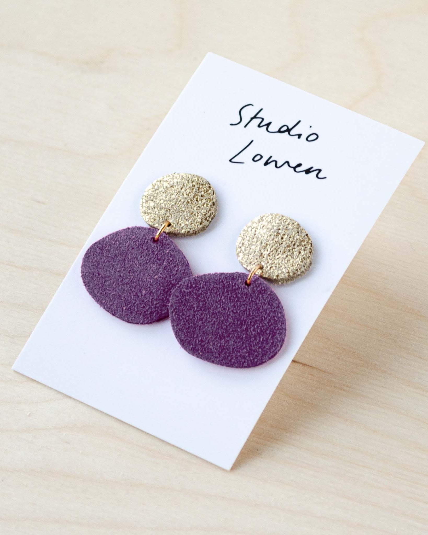 Bili Pop Earrings in Grape Purple