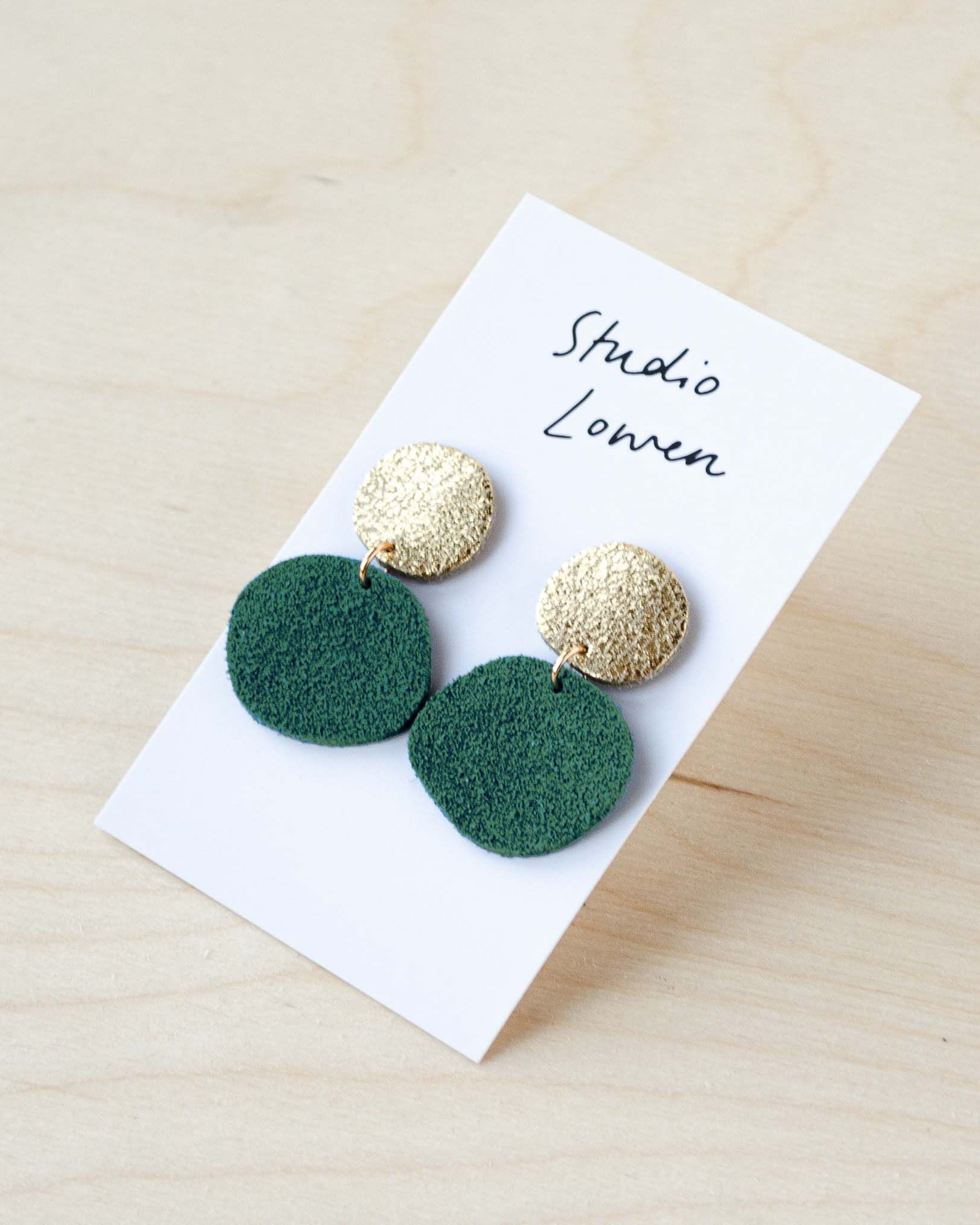 Bili Pop Earrings in Moss Green