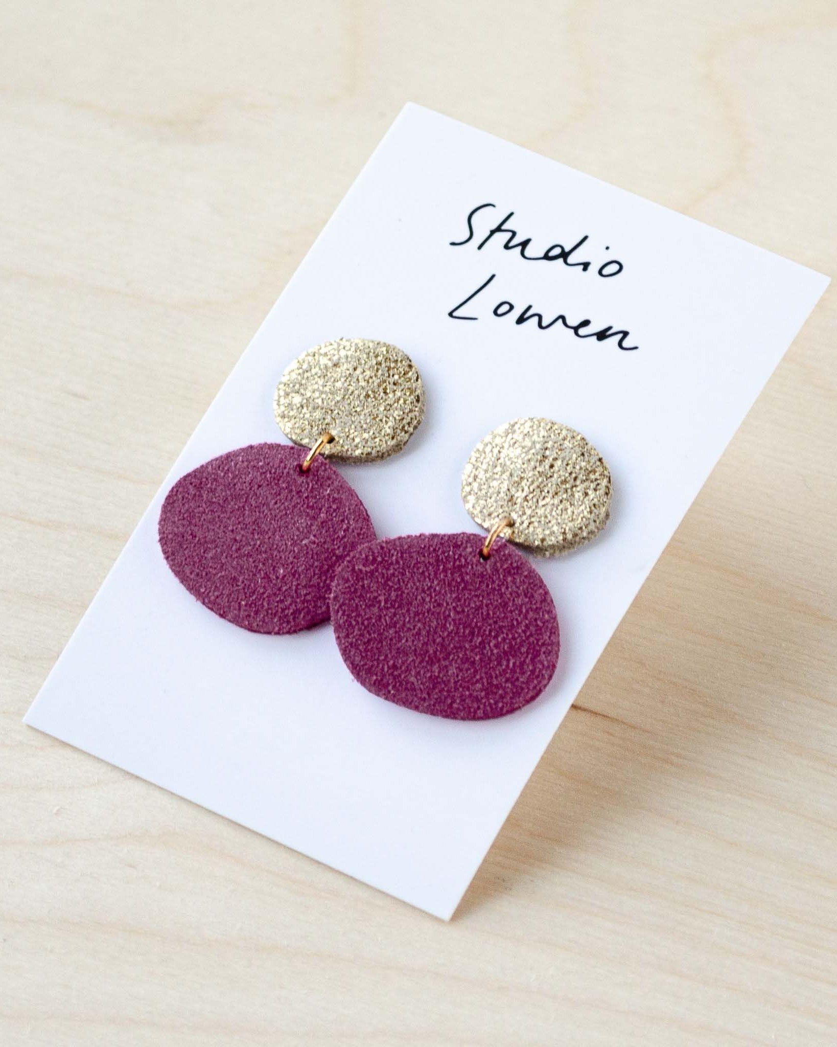 Bili Pop Earrings in Plum Purple