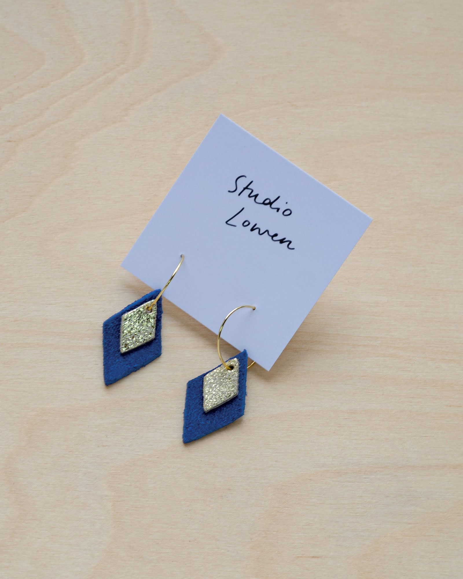 Lia Hoop Earrings in Cobalt Blue