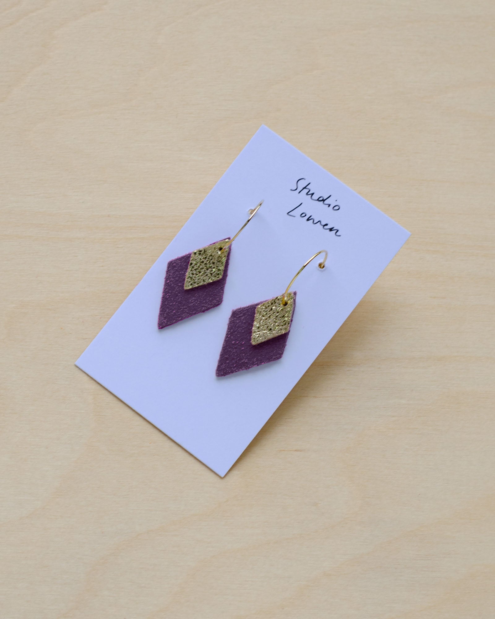 Lia Hoop Earrings in Grape Purple