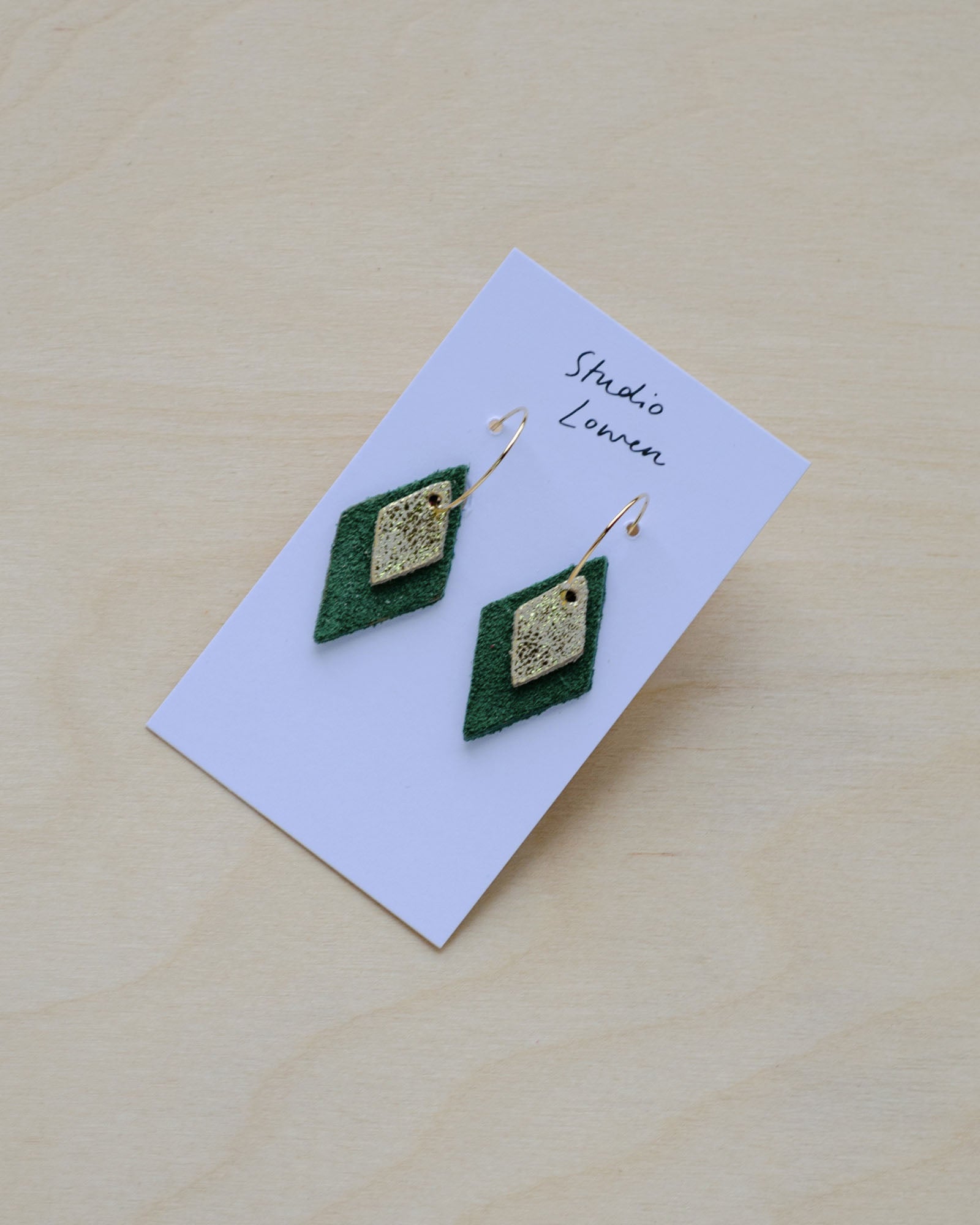 Lia Hoop Earrings in Moss Green