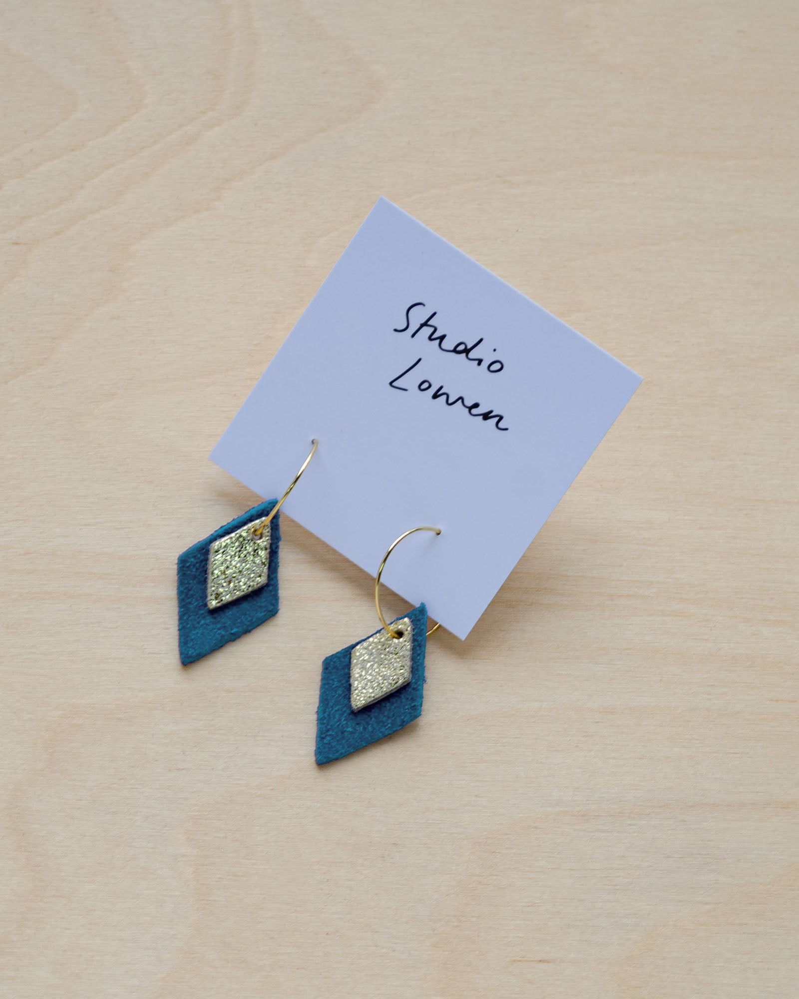 Lia Hoop Earrings in Teal Green