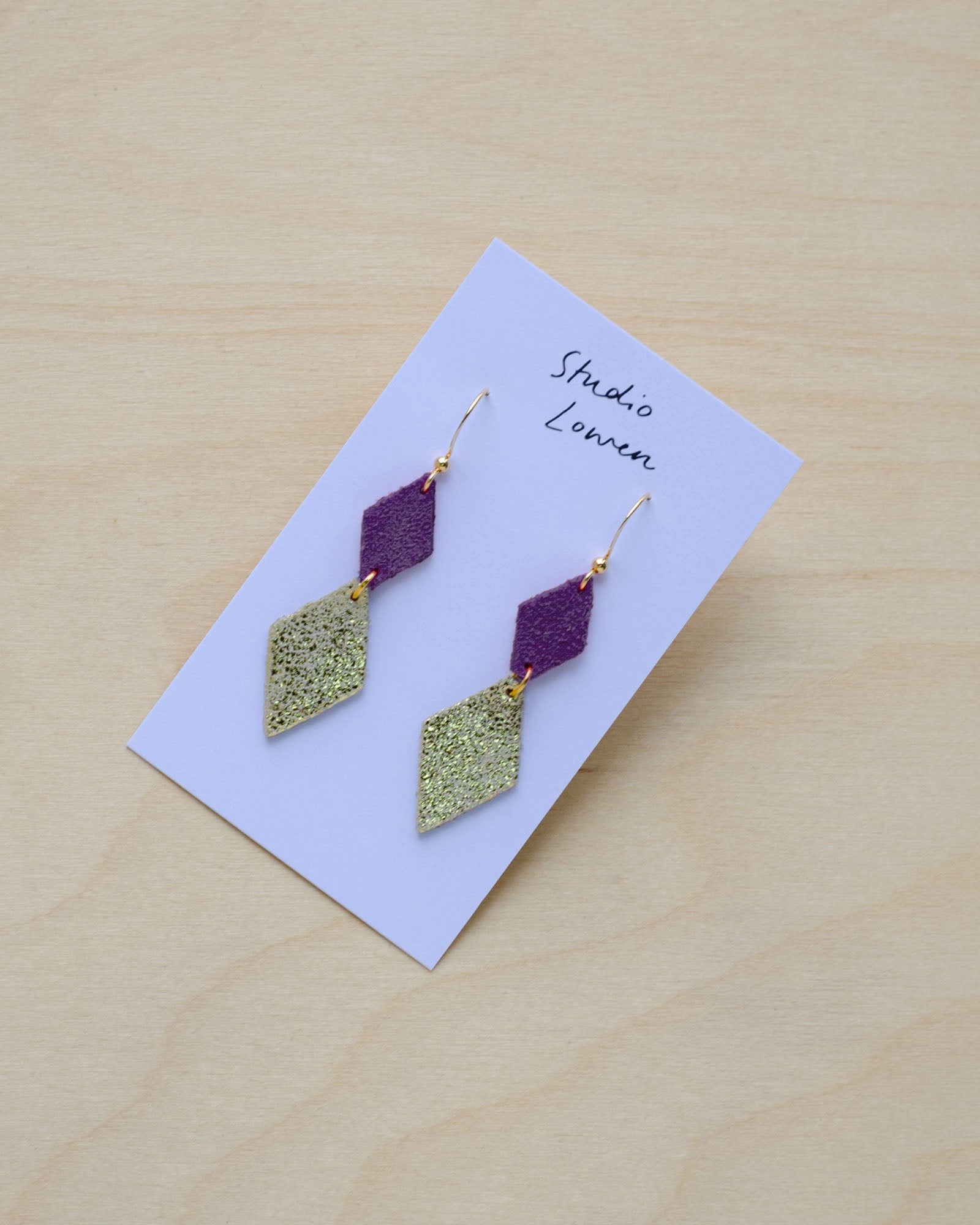 Sofie Dangle Earrings in Grape Purple