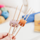 Pink and Orange knitting needle holders