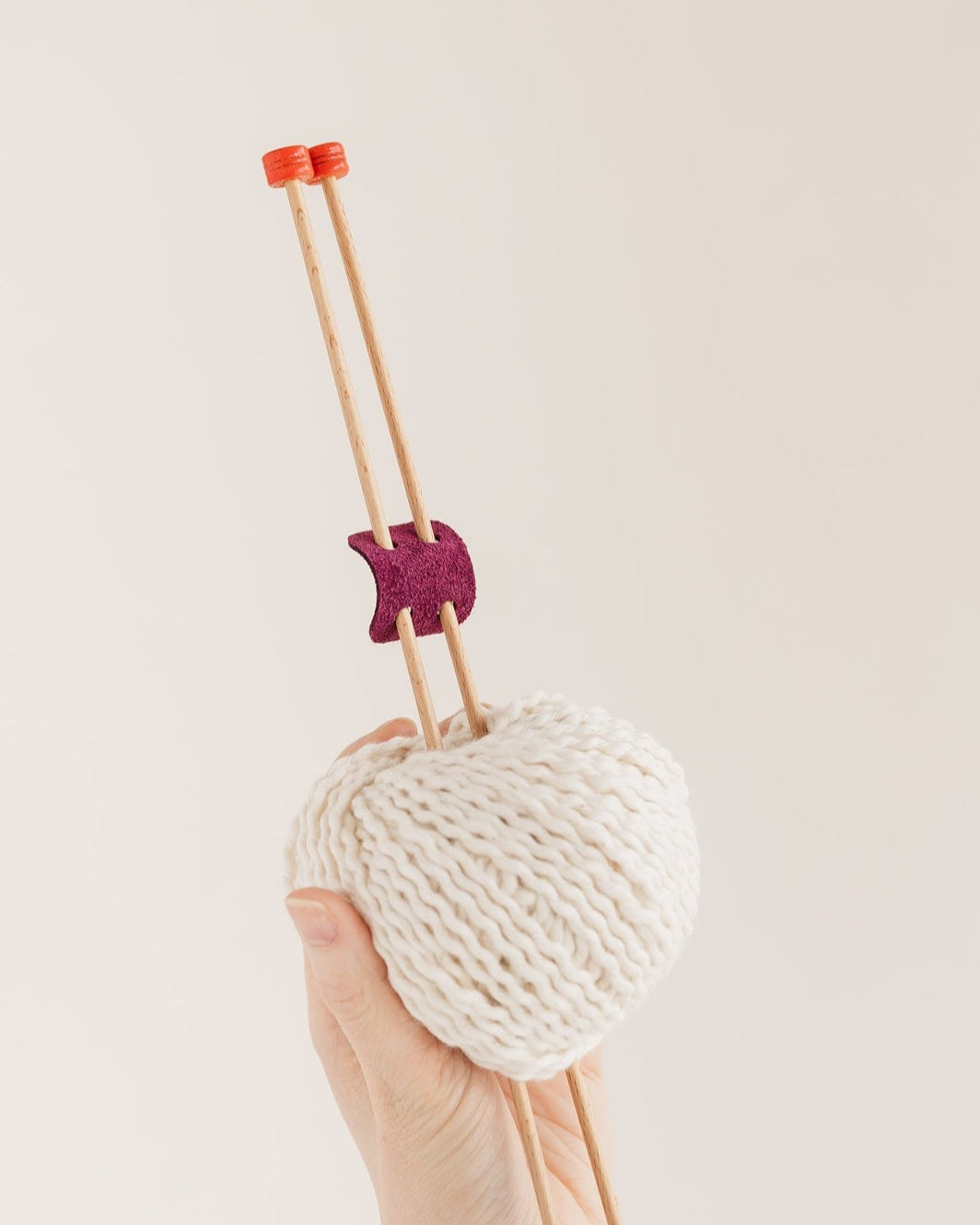 Plum purple knitting needle holder