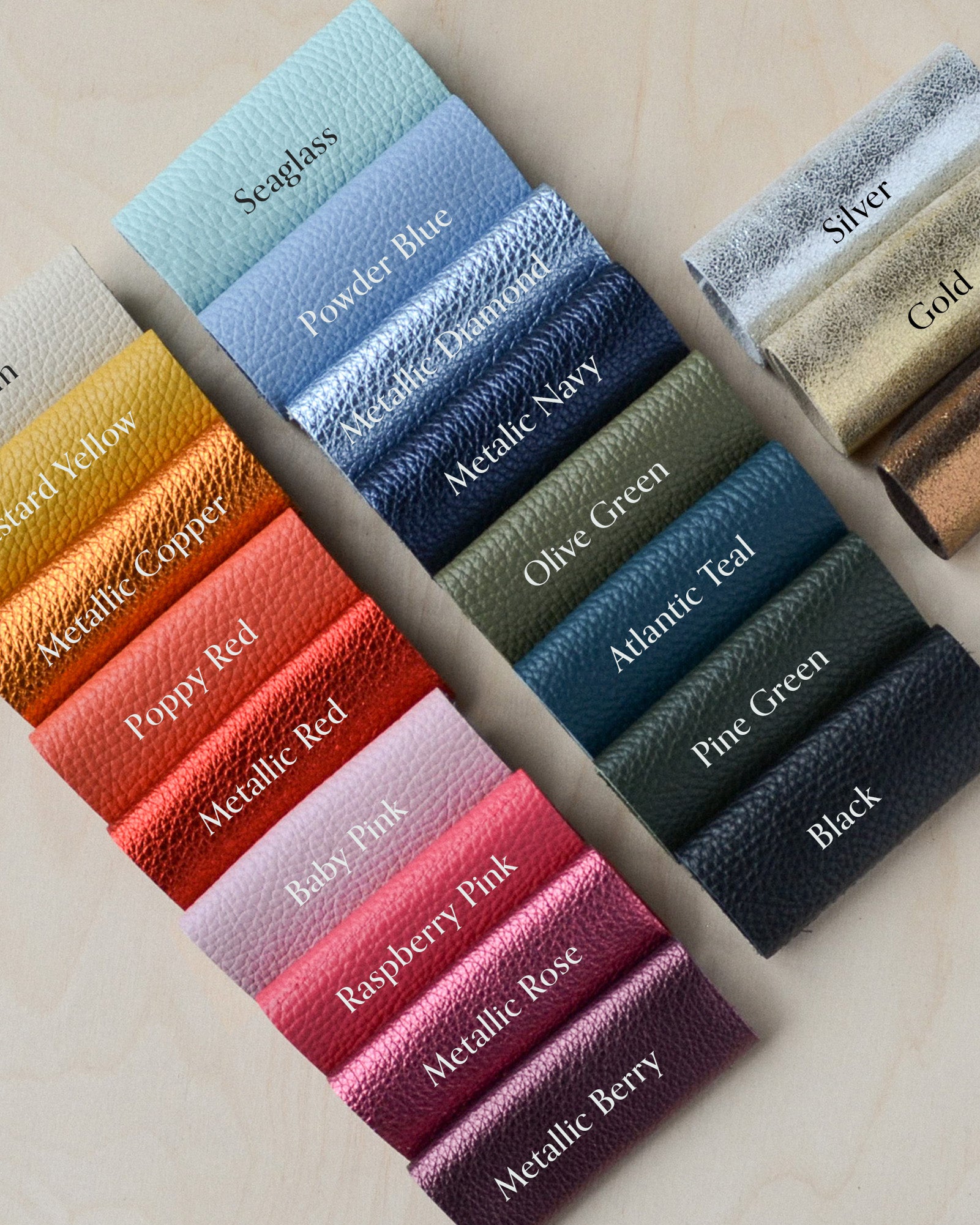 Leather colour palette