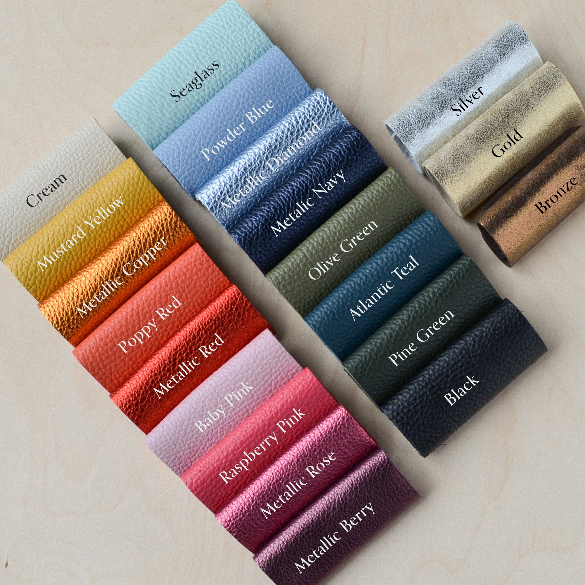 Leather colour palette