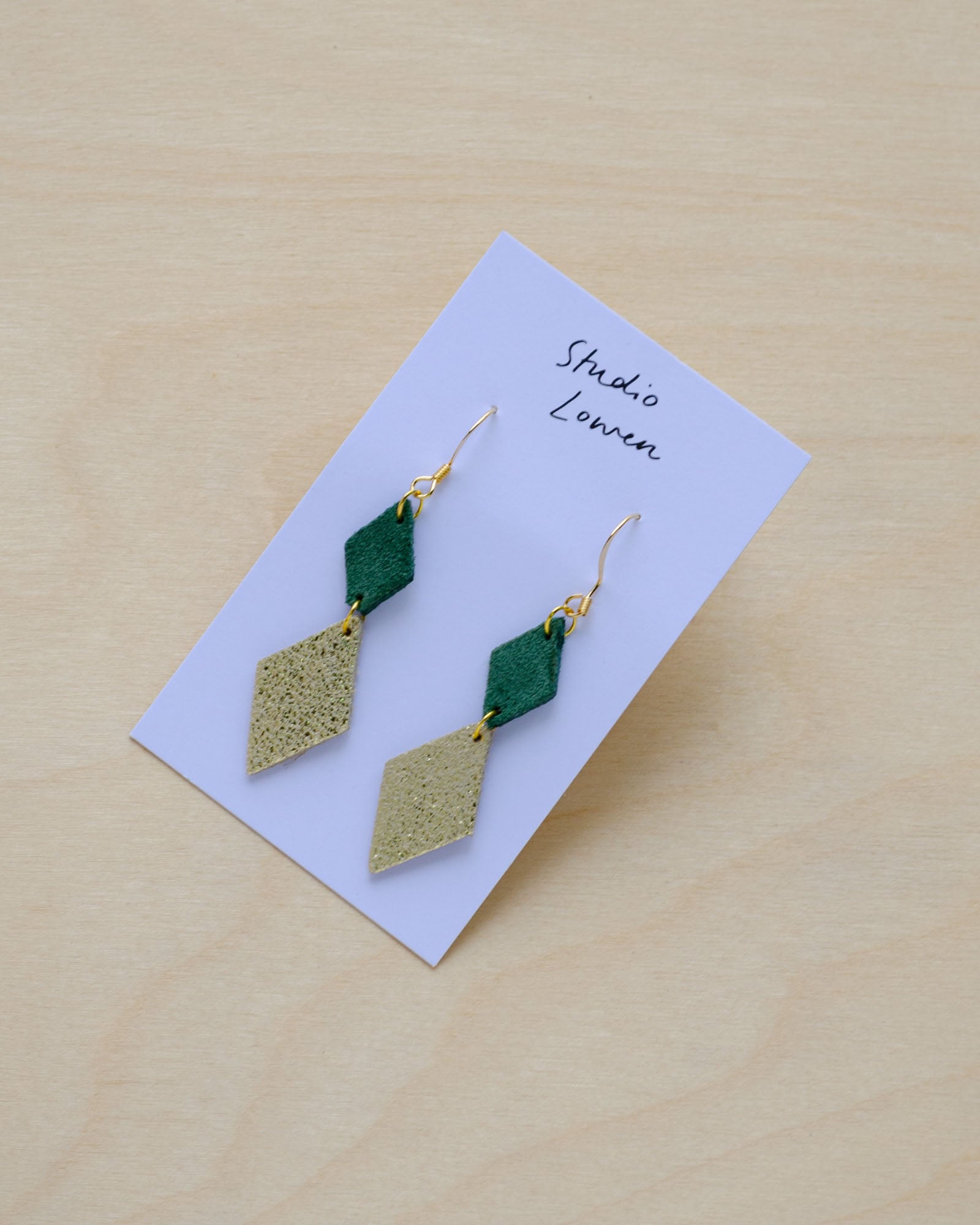 Sofie Dangle Earrings in Moss Green