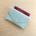 Seaglass leather passport pouch