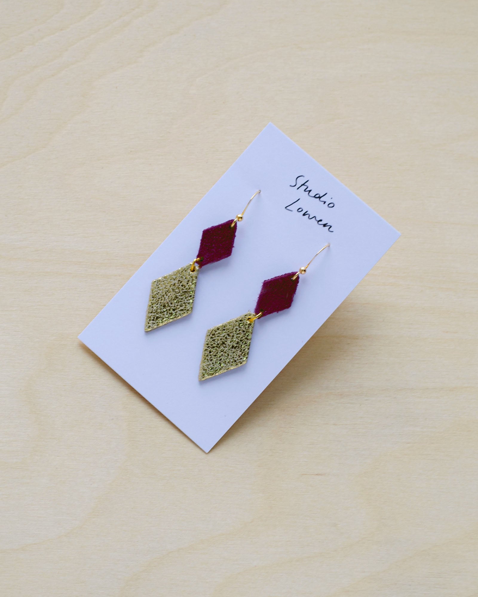 Sofie Dangle Earrings in Plum Purple