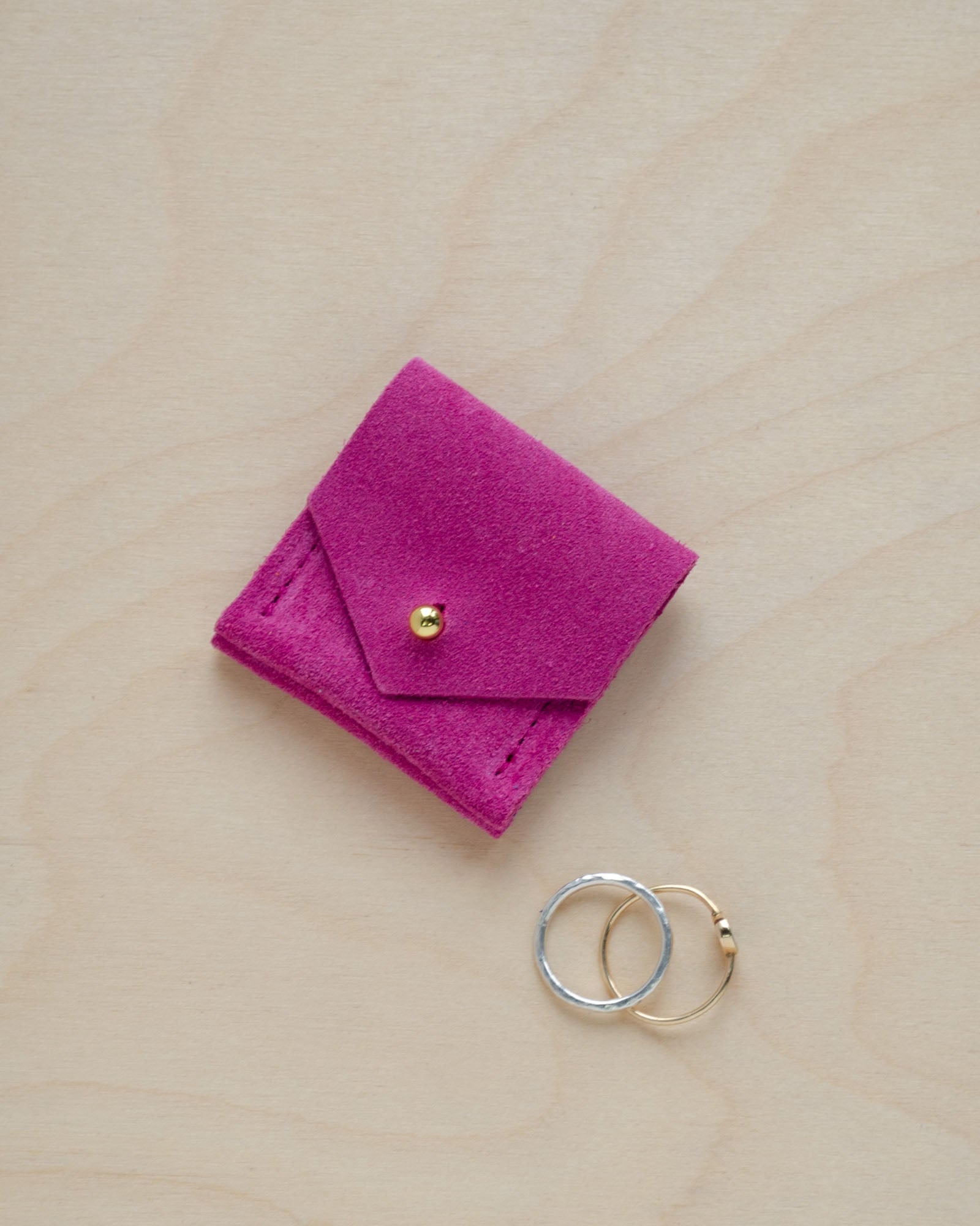 Fuchsia Pink Wedding Rich Pouch in suede