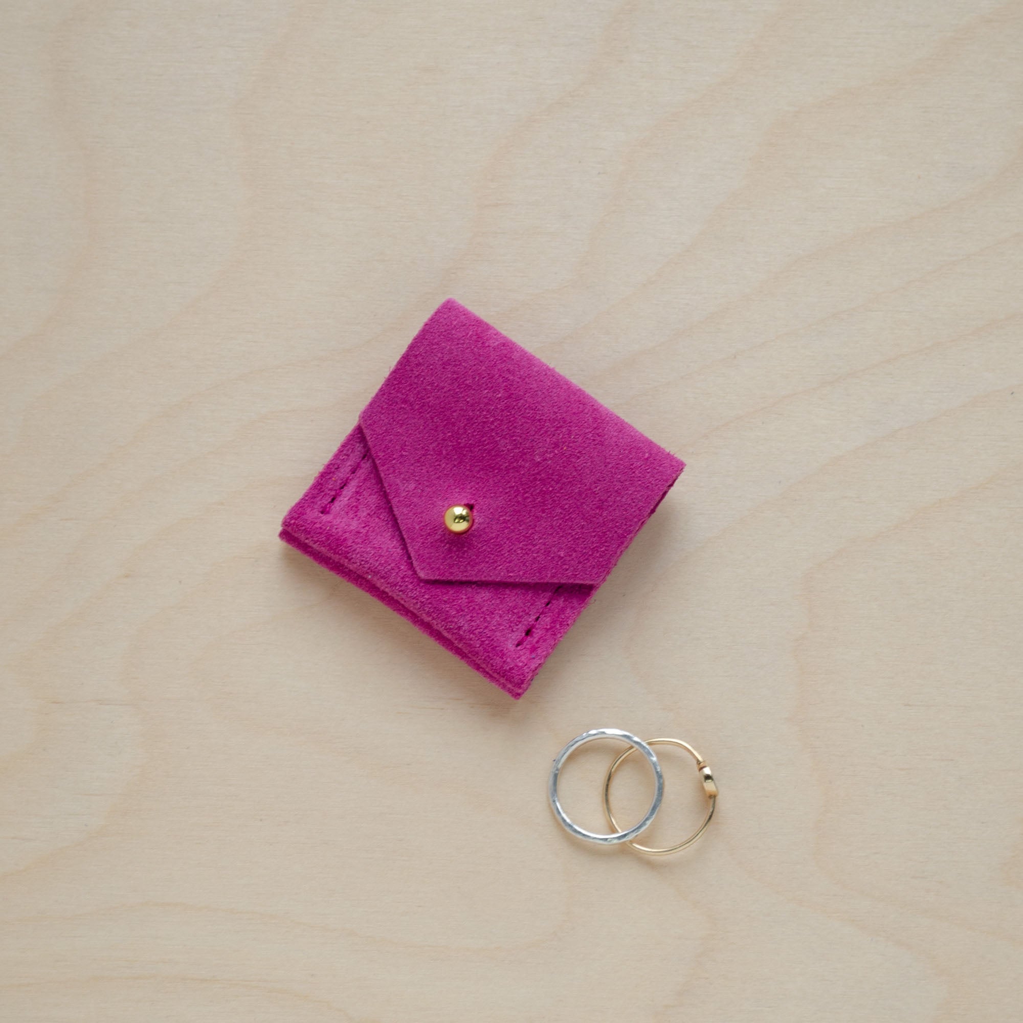 Fuchsia Pink Wedding Rich Pouch in suede