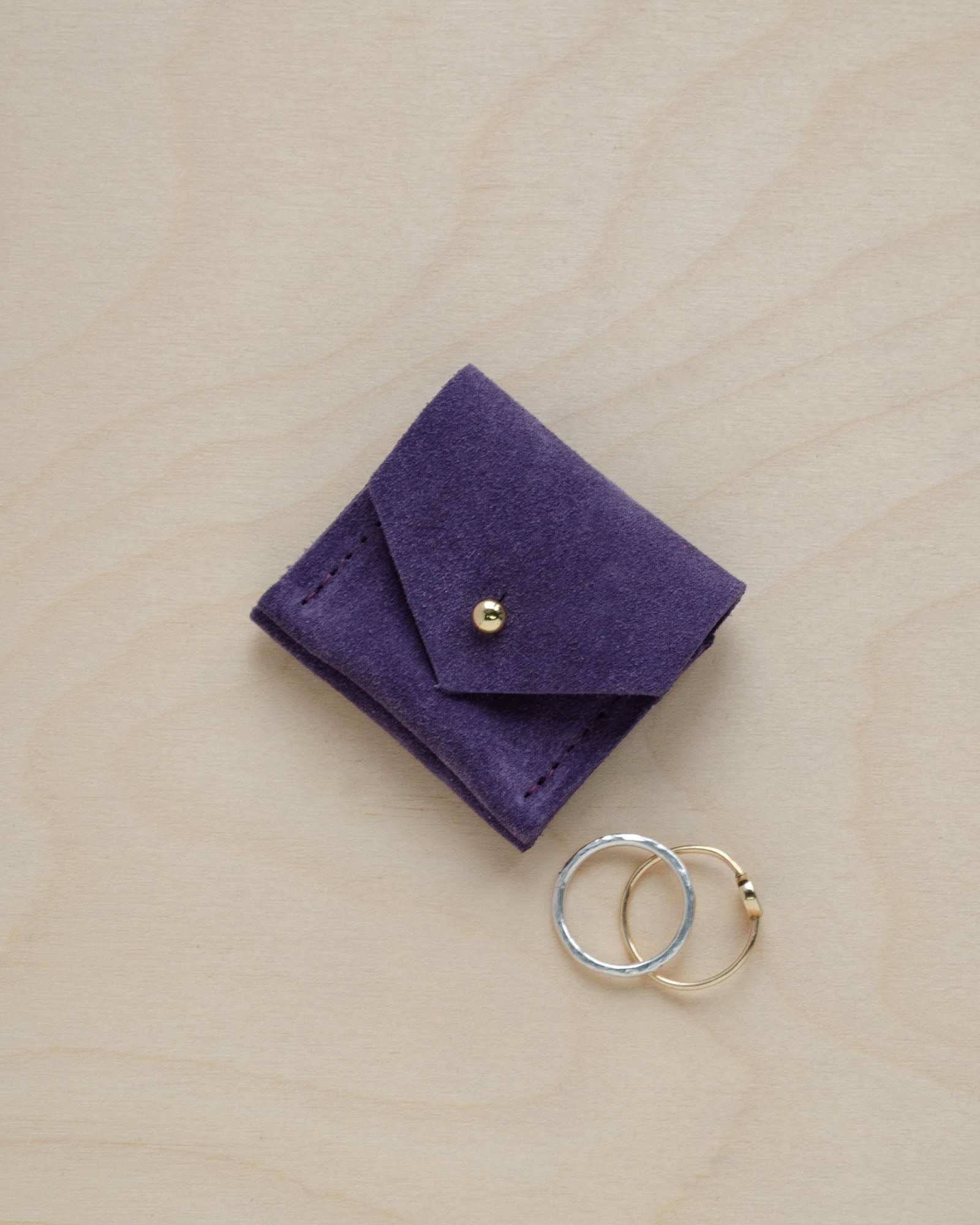 Grape Purple Wedding Rich Pouch in suede.
