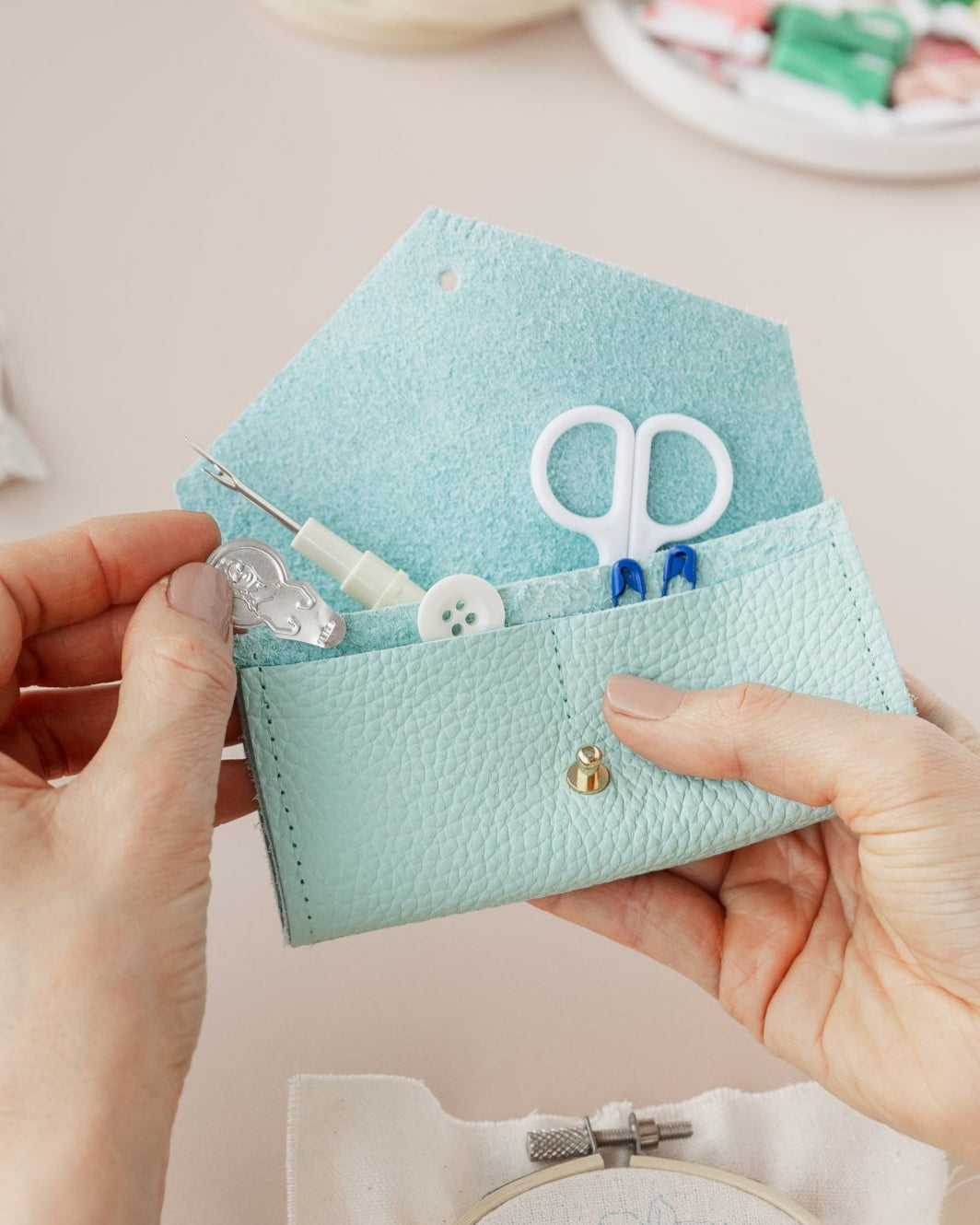 Seaglass sewing needle case