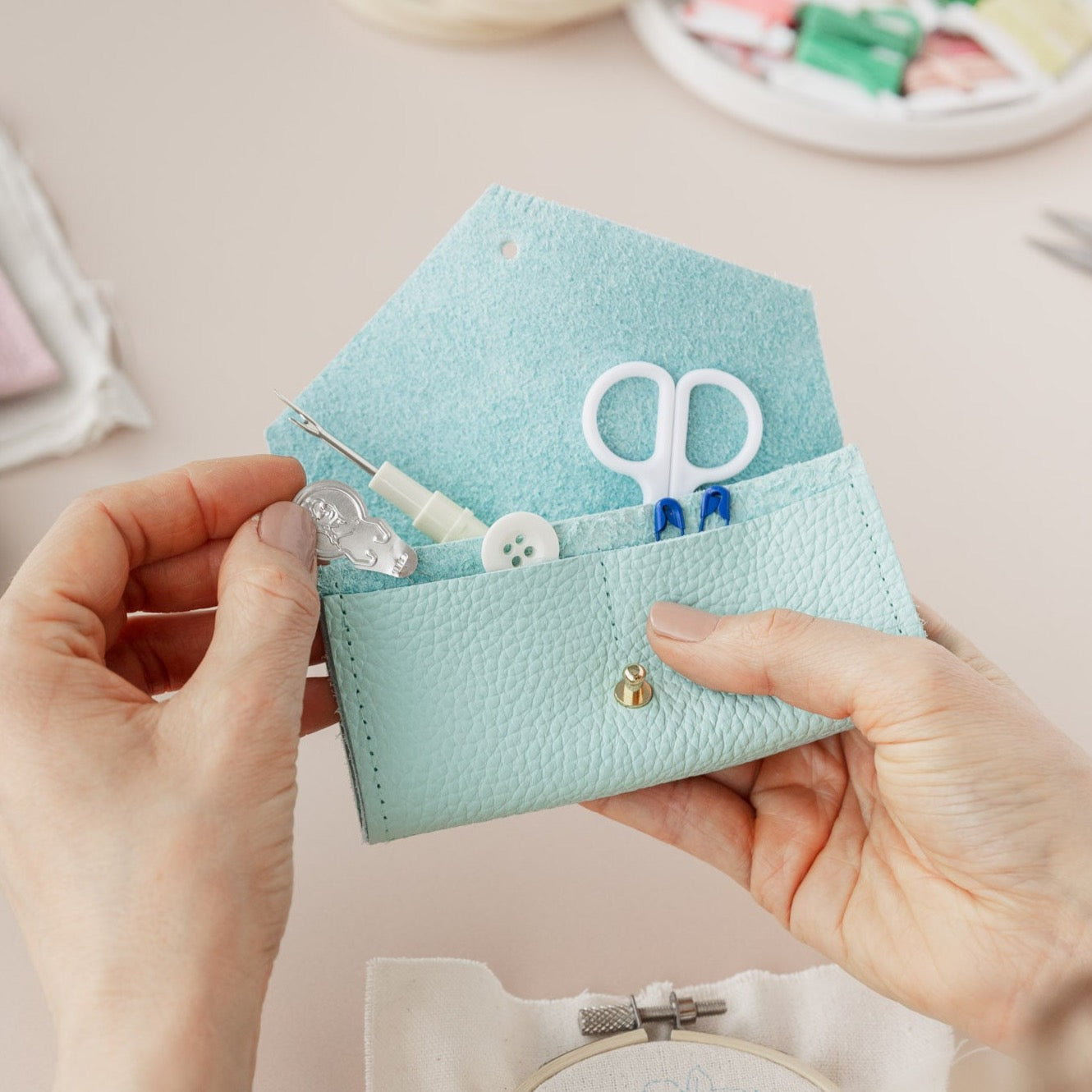 Seaglass sewing needle case