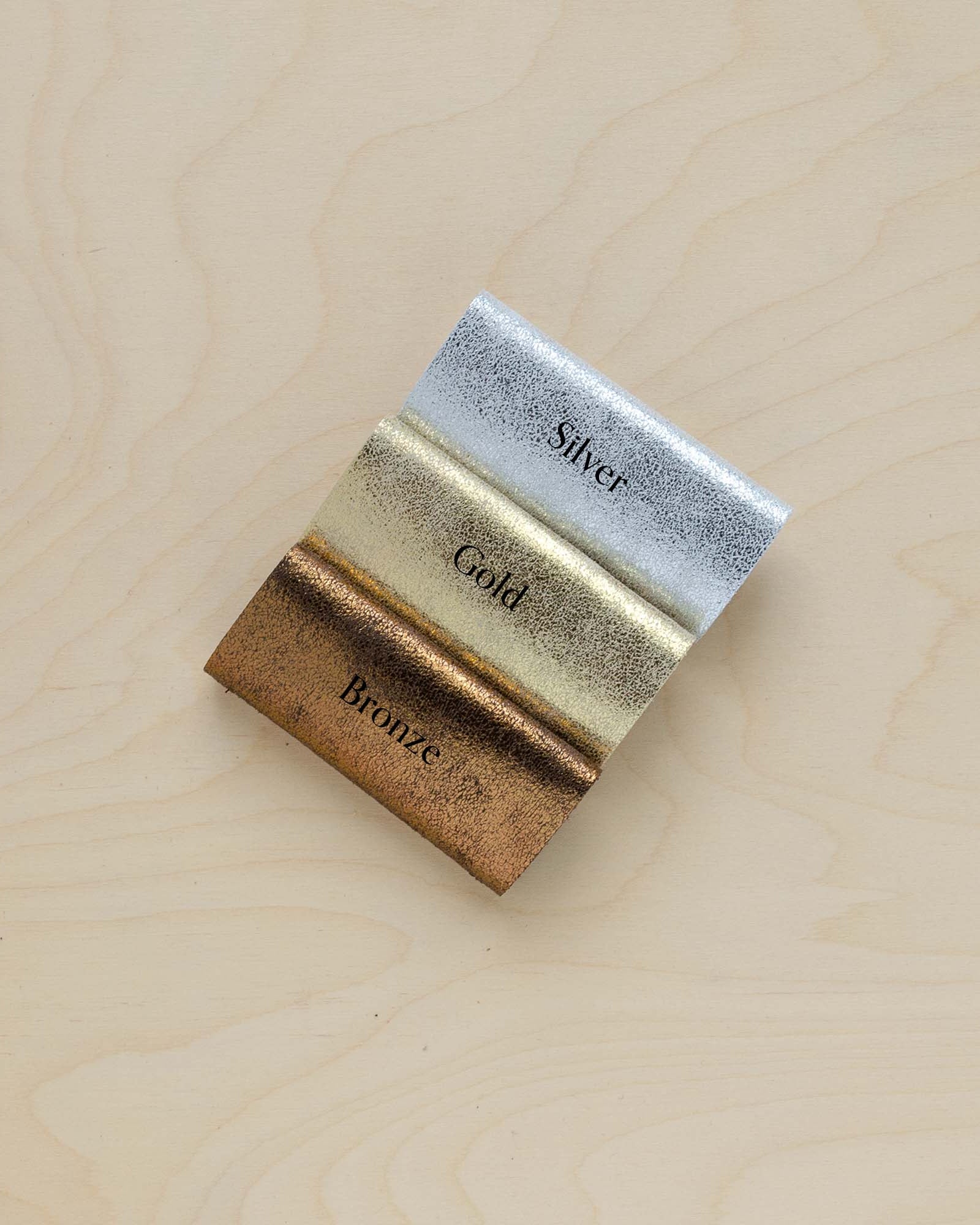 Shimmer leathers colour palette.