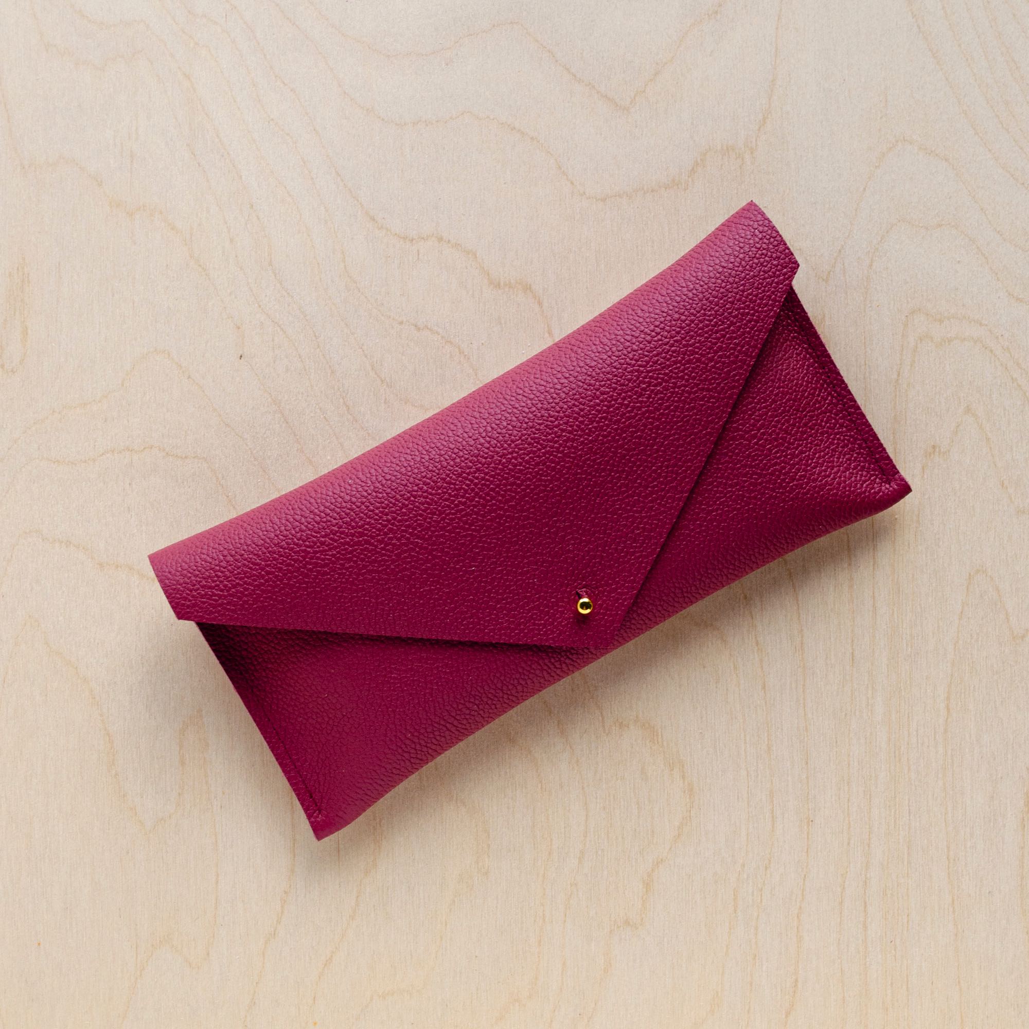 REDUCED-Black Leather & Hot Pink Leather Envelope Bag-Free offers Shipping