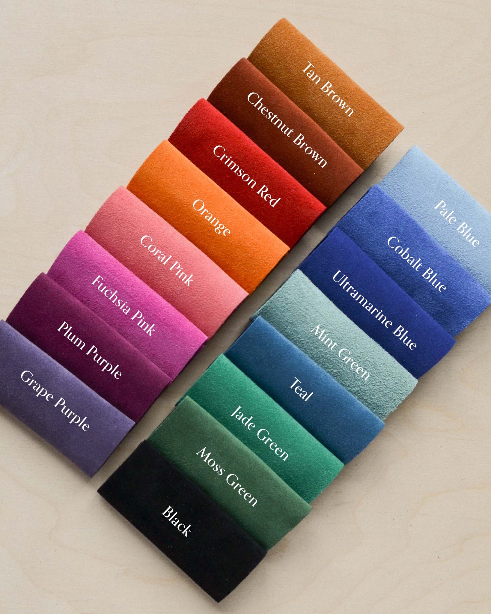 The suede colour palette