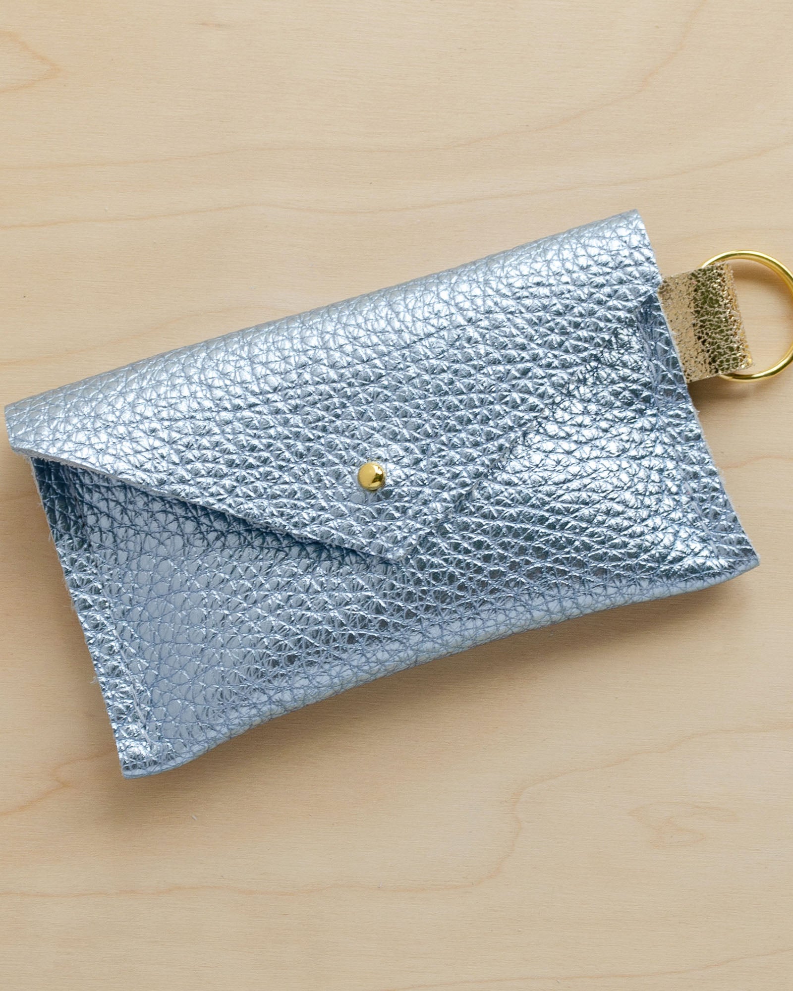 Metallic Diamond leather keyring card holder.