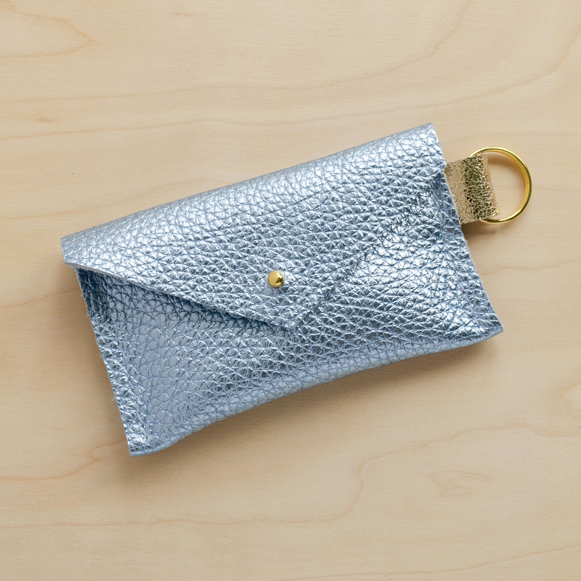 Metallic Diamond leather keyring card holder.