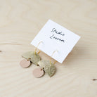 Sunrise hoop earrings in nude leather.