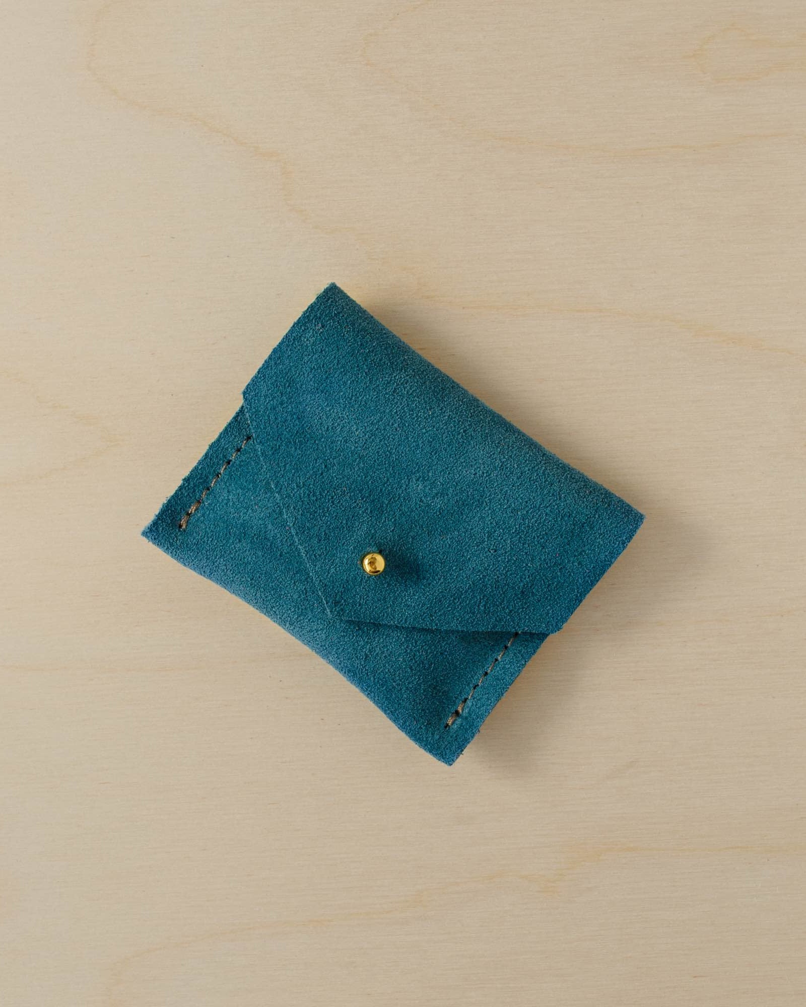 Teal suede jewellery pouch