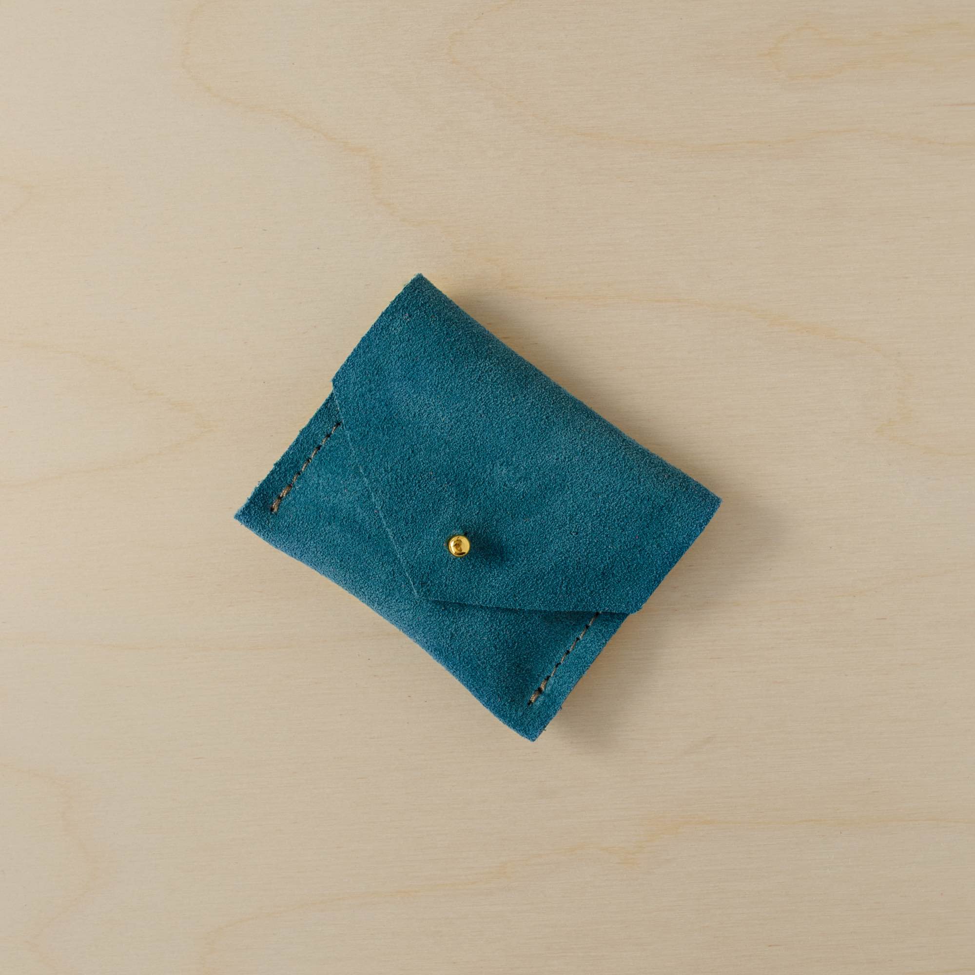 Teal suede jewellery pouch