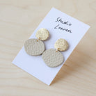 Bili Pop Earrings in Cream leather