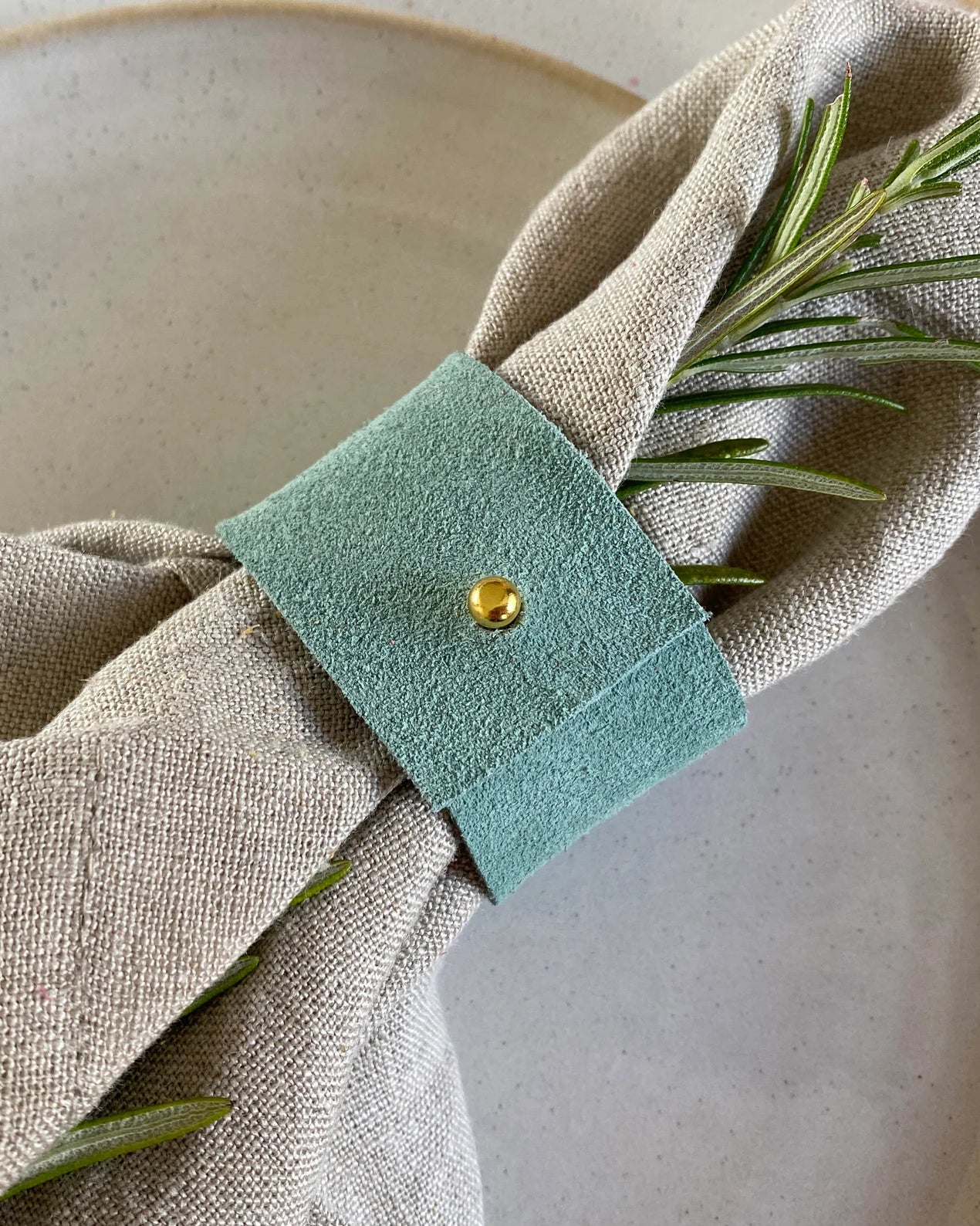 Pale Blue Napkin Ring.