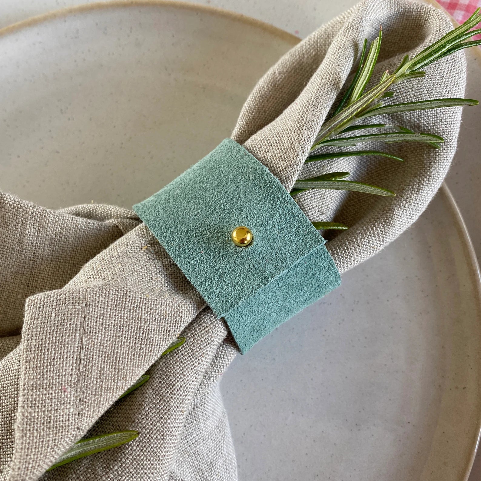 Pale Blue Napkin Ring.