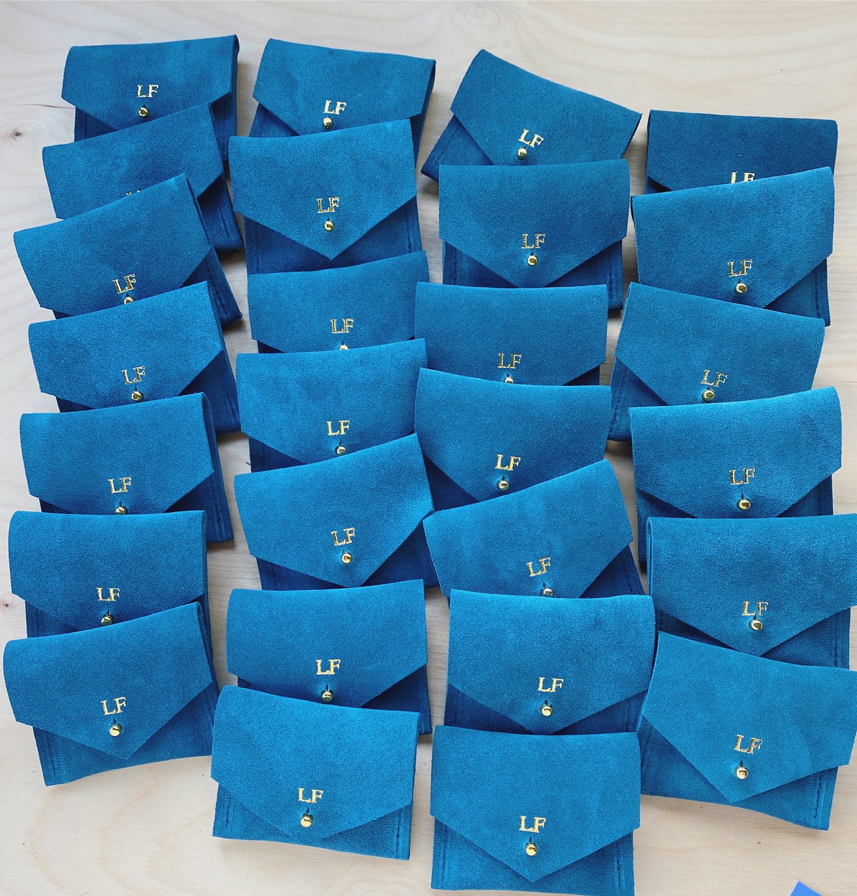 Suede Jewellery Pouches for London based jewellery brand