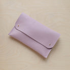 Baby Pink leather clutch bag 