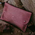 Personalised Metallic Berry leather clutch bag