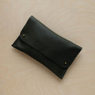 Pine Green leather clutch bag 