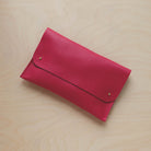 Raspberry pink leather clutch bag 