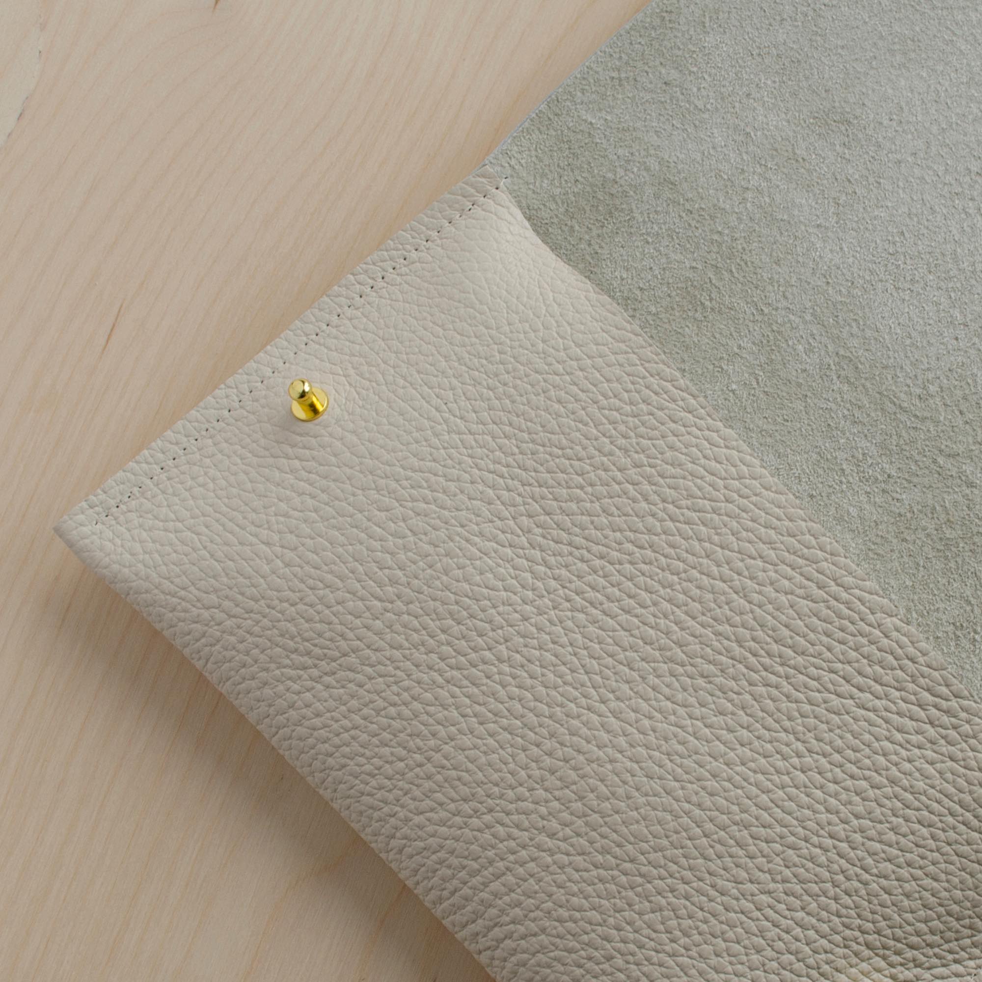 Inside cream leather clutch bag