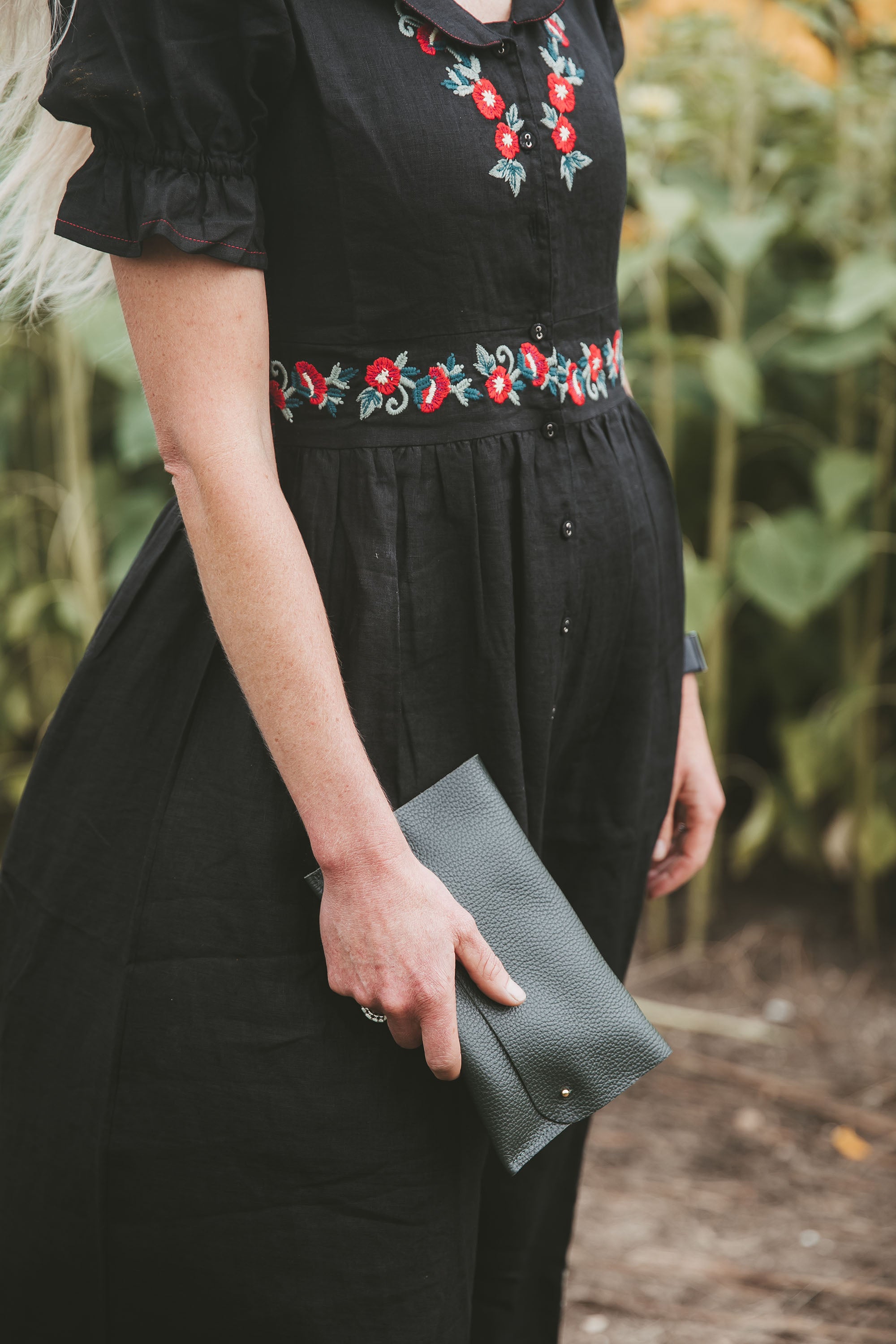 Dark Pine Green Clutch Bag