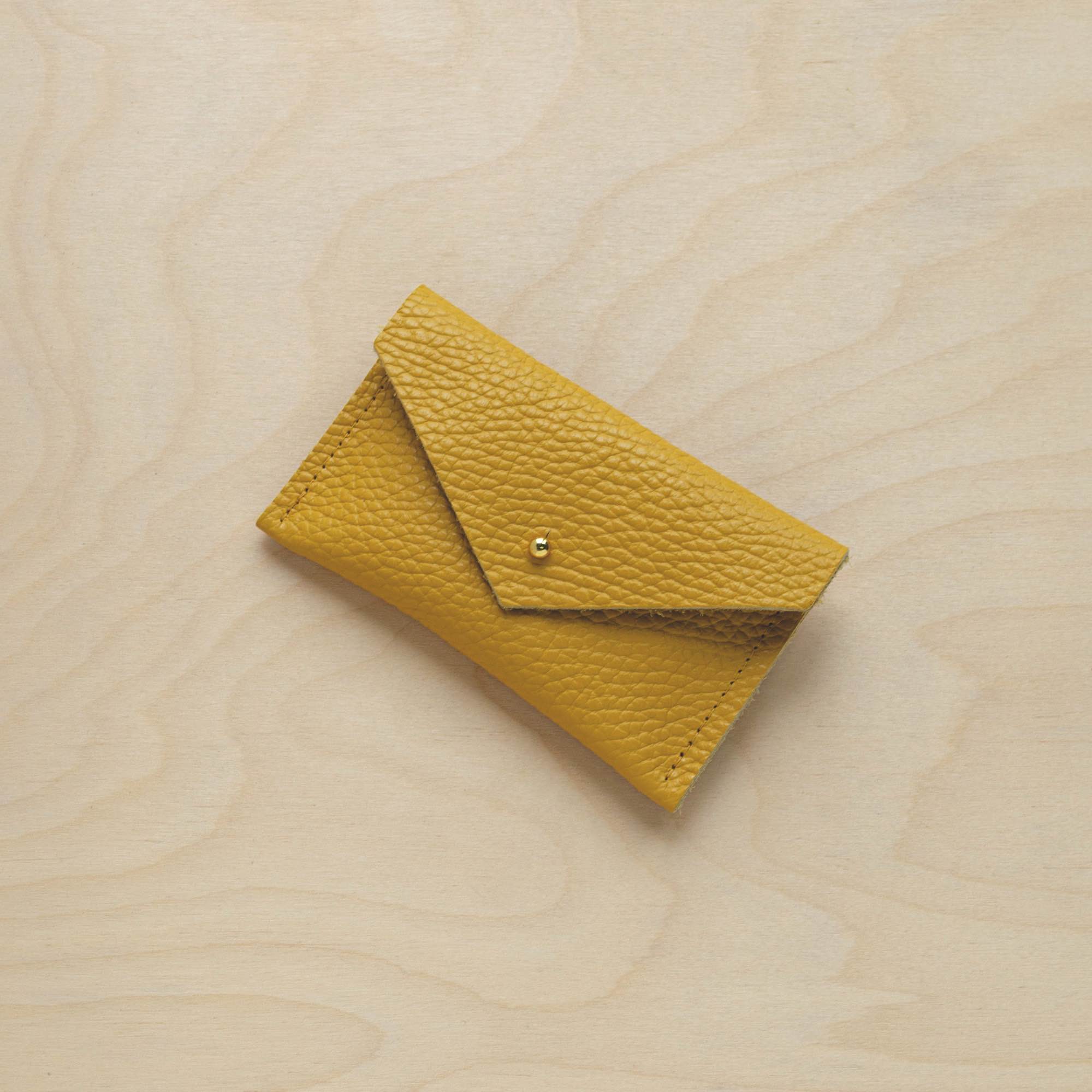 Mustard Yellow Leather card holder.